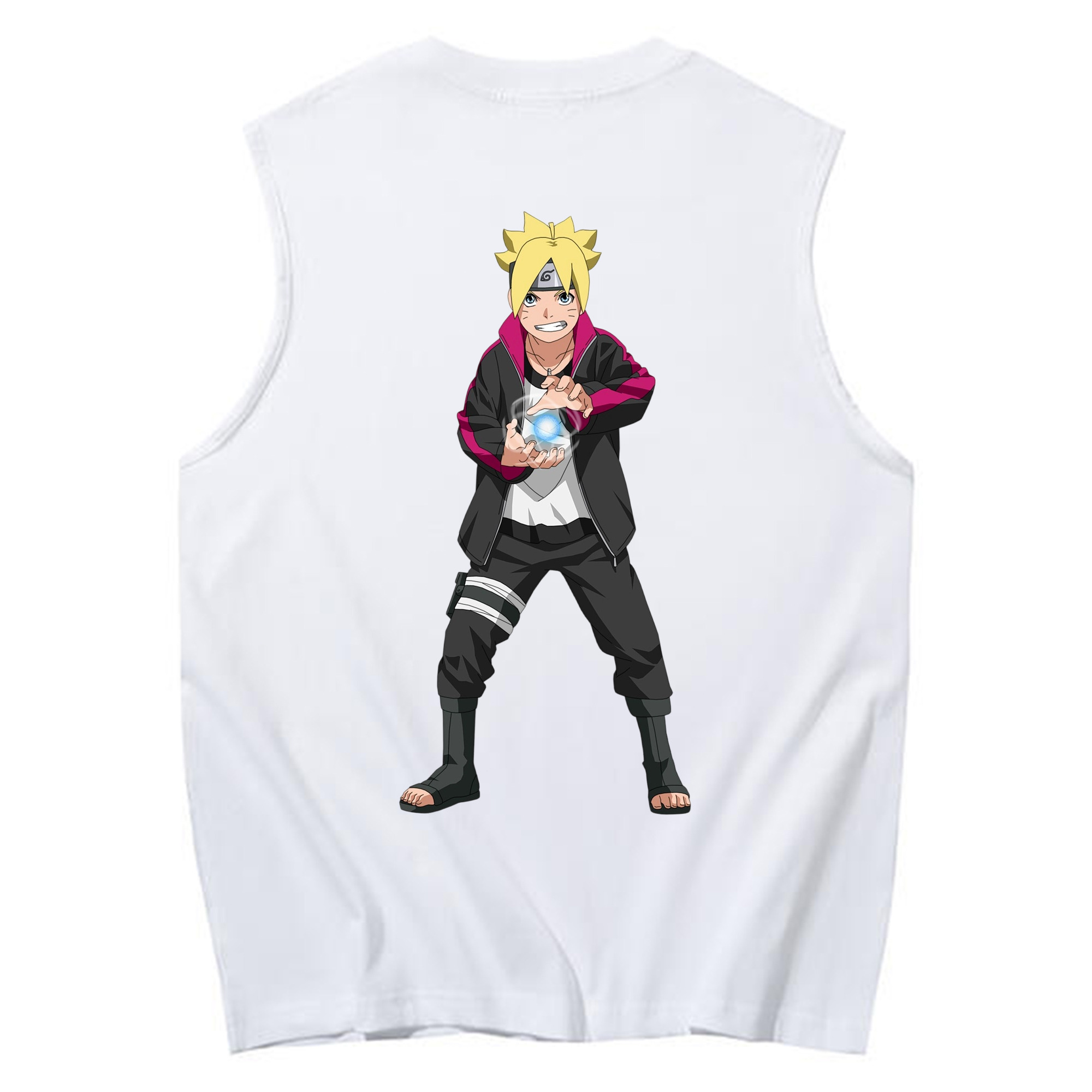 （画像用） NARUTO -ナルト- うずまき ボルト Uzumaki Boruto コットン100％タンクトップ（背面プリント）