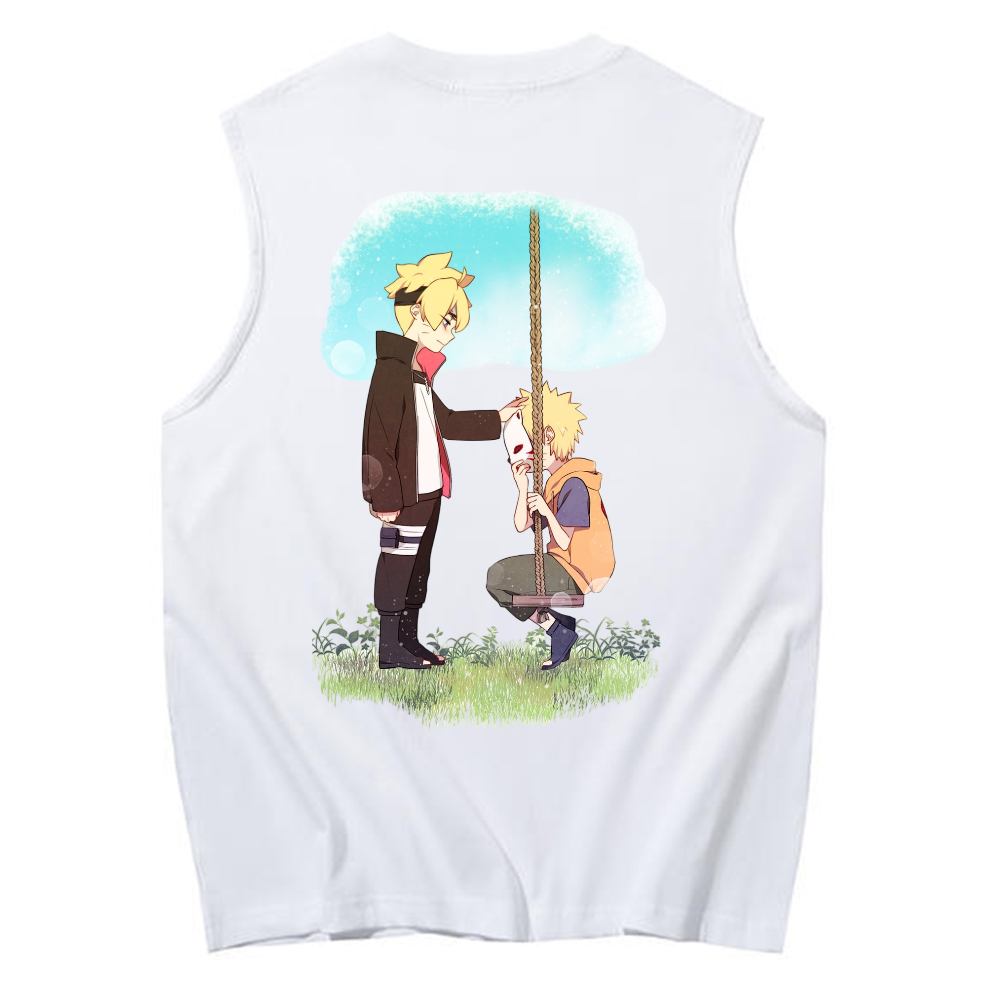（画像用） NARUTO -ナルト- うずまき ボルト Uzumaki Boruto コットン100％タンクトップ（背面プリント）