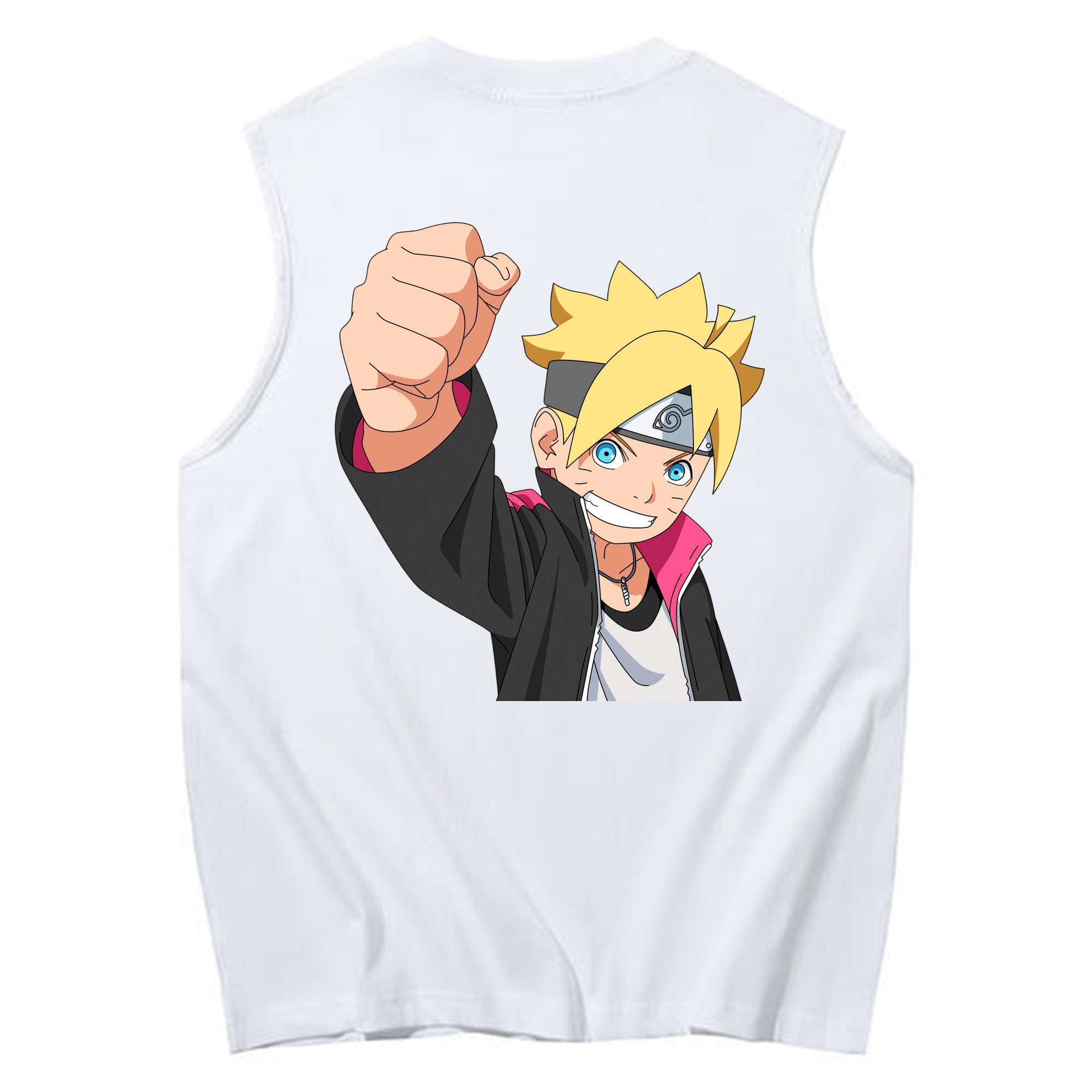 （画像用） NARUTO -ナルト- うずまき ボルト Uzumaki Boruto コットン100％タンクトップ（背面プリント）