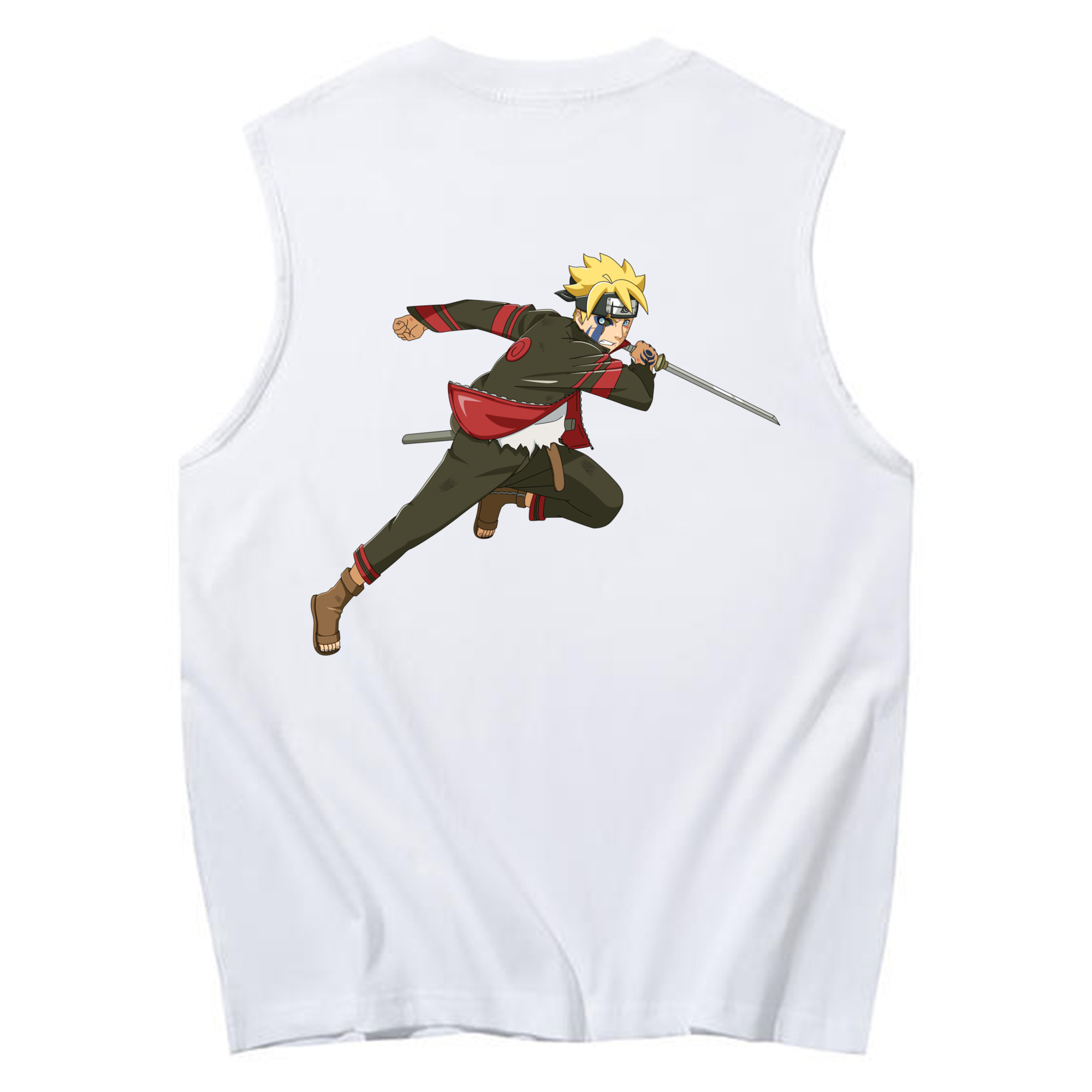 （画像用） NARUTO -ナルト- うずまき ボルト Uzumaki Boruto コットン100％タンクトップ（背面プリント）