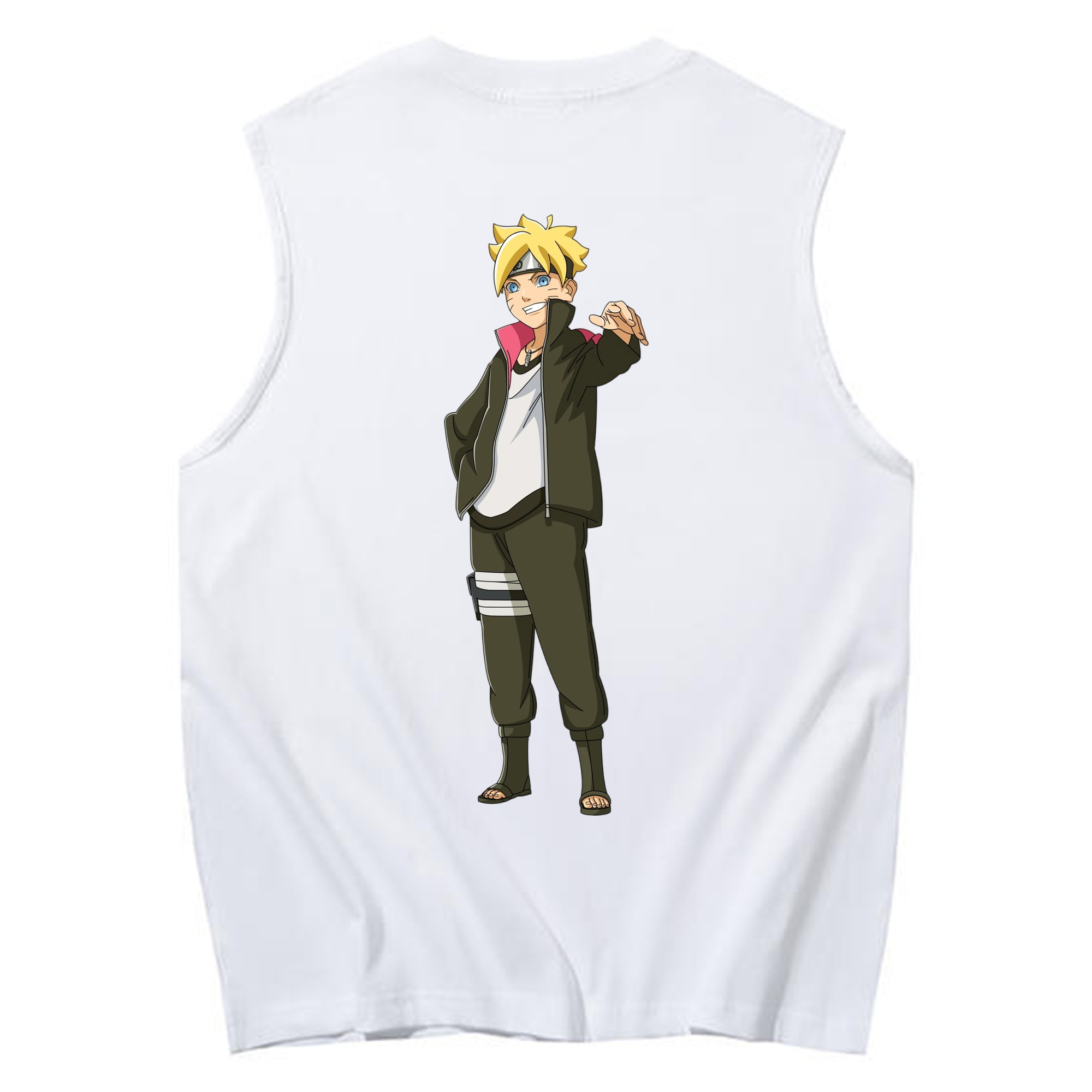 （画像用） NARUTO -ナルト- うずまき ボルト Uzumaki Boruto コットン100％タンクトップ（背面プリント）