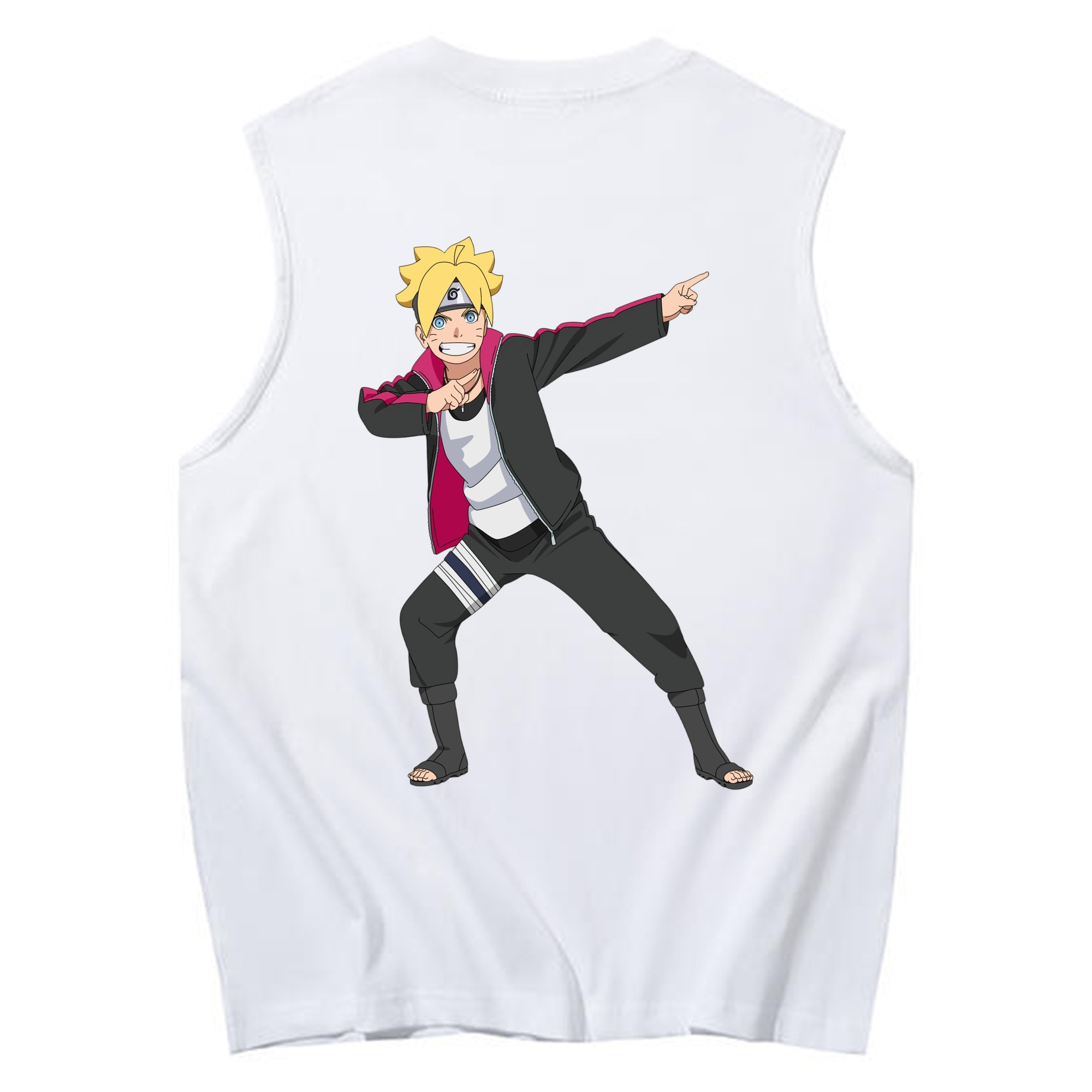 （画像用） NARUTO -ナルト- うずまき ボルト Uzumaki Boruto コットン100％タンクトップ（背面プリント）