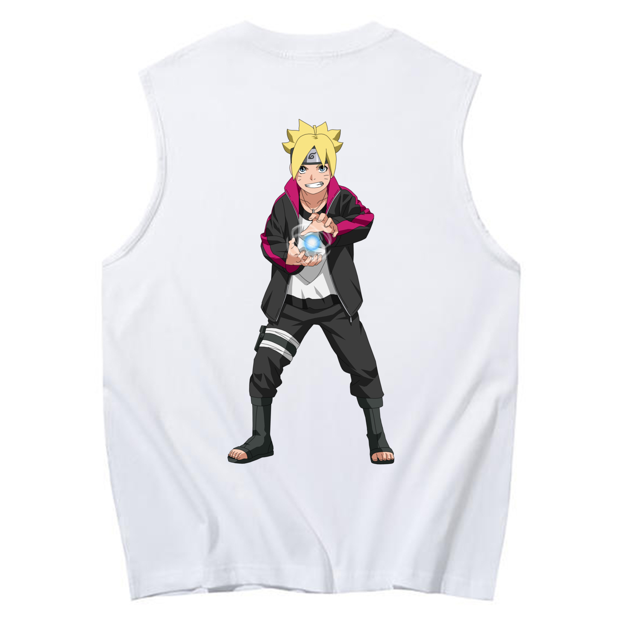 （画像用） NARUTO -ナルト- うずまき ボルト Uzumaki Boruto コットン100％タンクトップ（背面プリント）