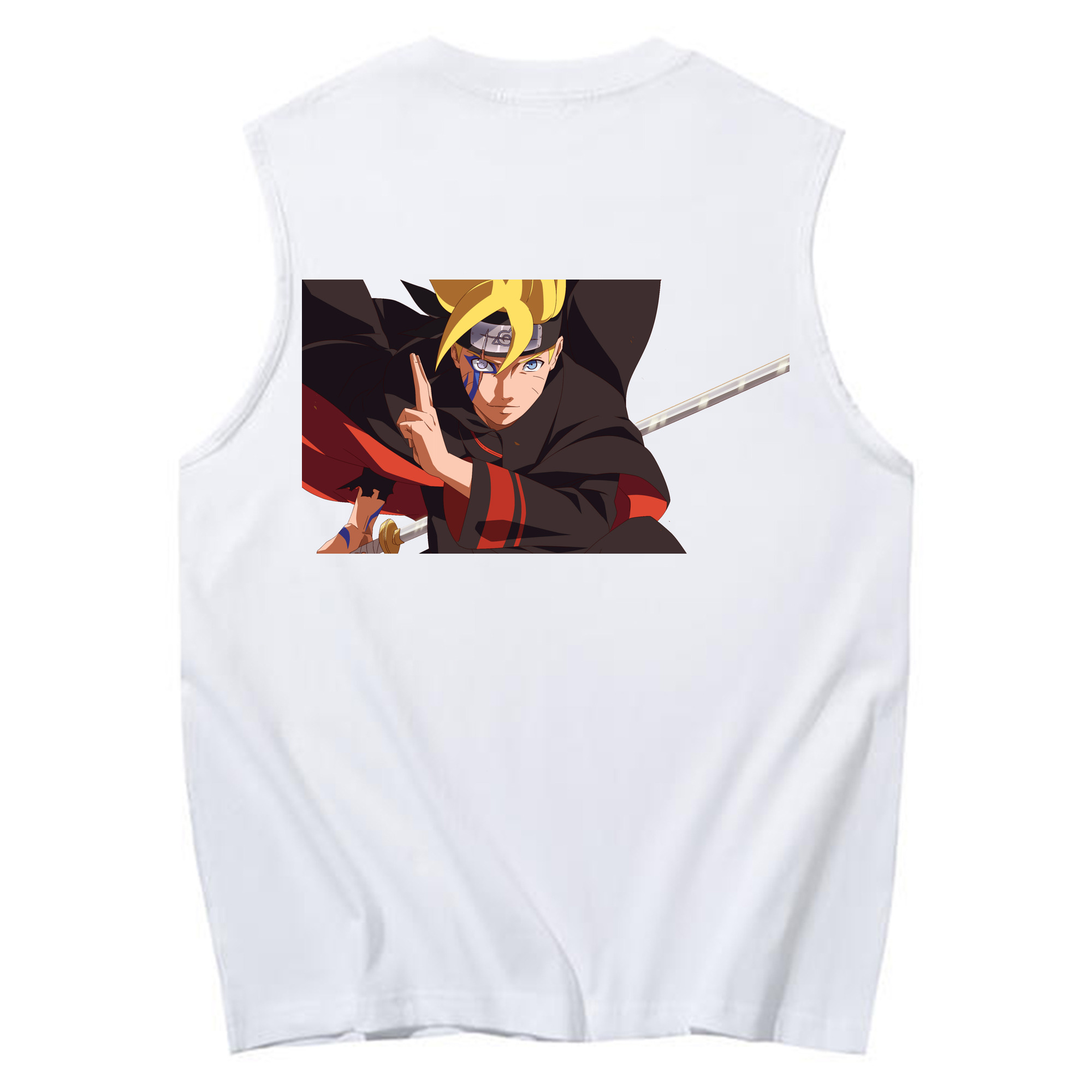 （画像用） NARUTO -ナルト- うずまき ボルト Uzumaki Boruto コットン100％タンクトップ（背面プリント）