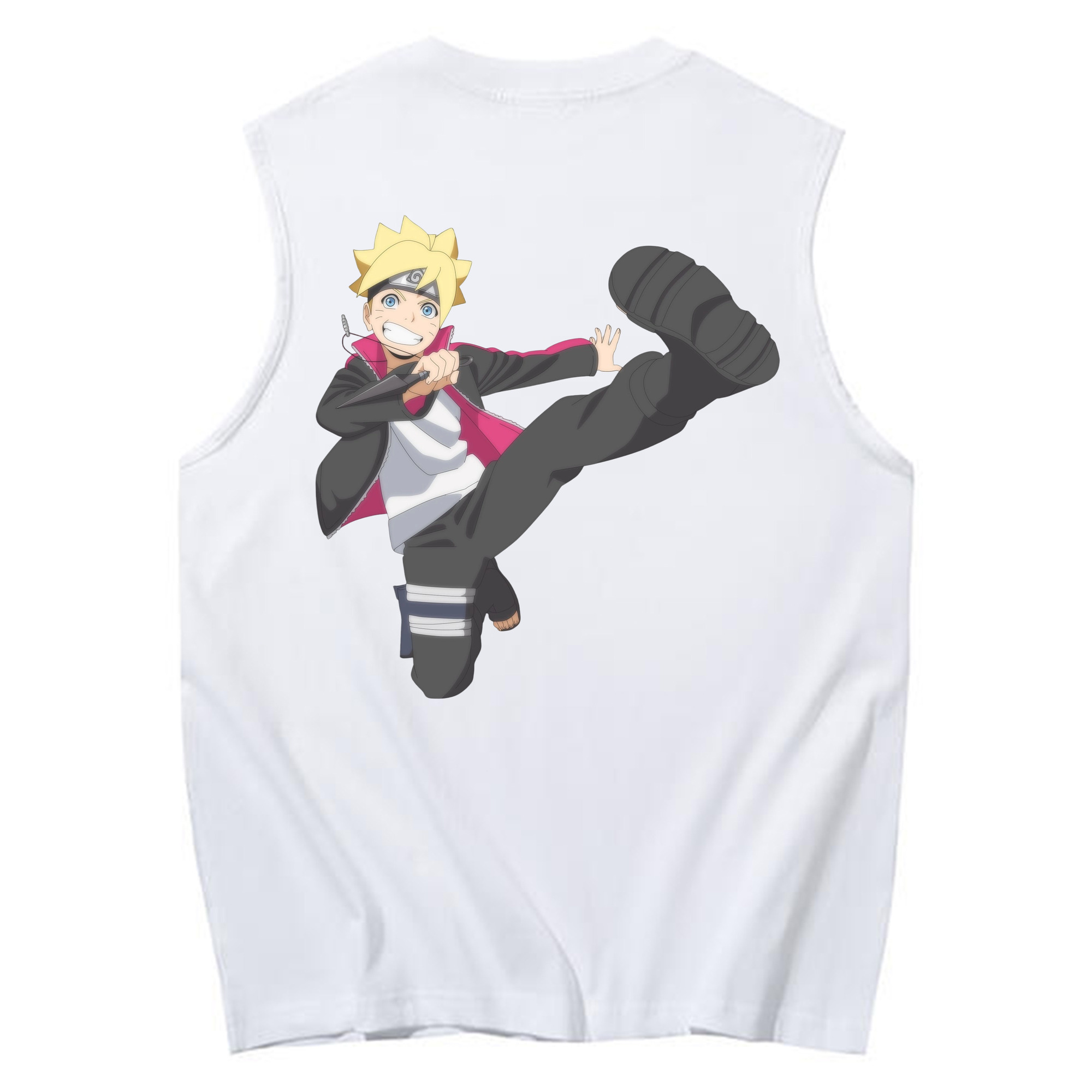 （画像用） NARUTO -ナルト- うずまき ボルト Uzumaki Boruto コットン100％タンクトップ（背面プリント）
