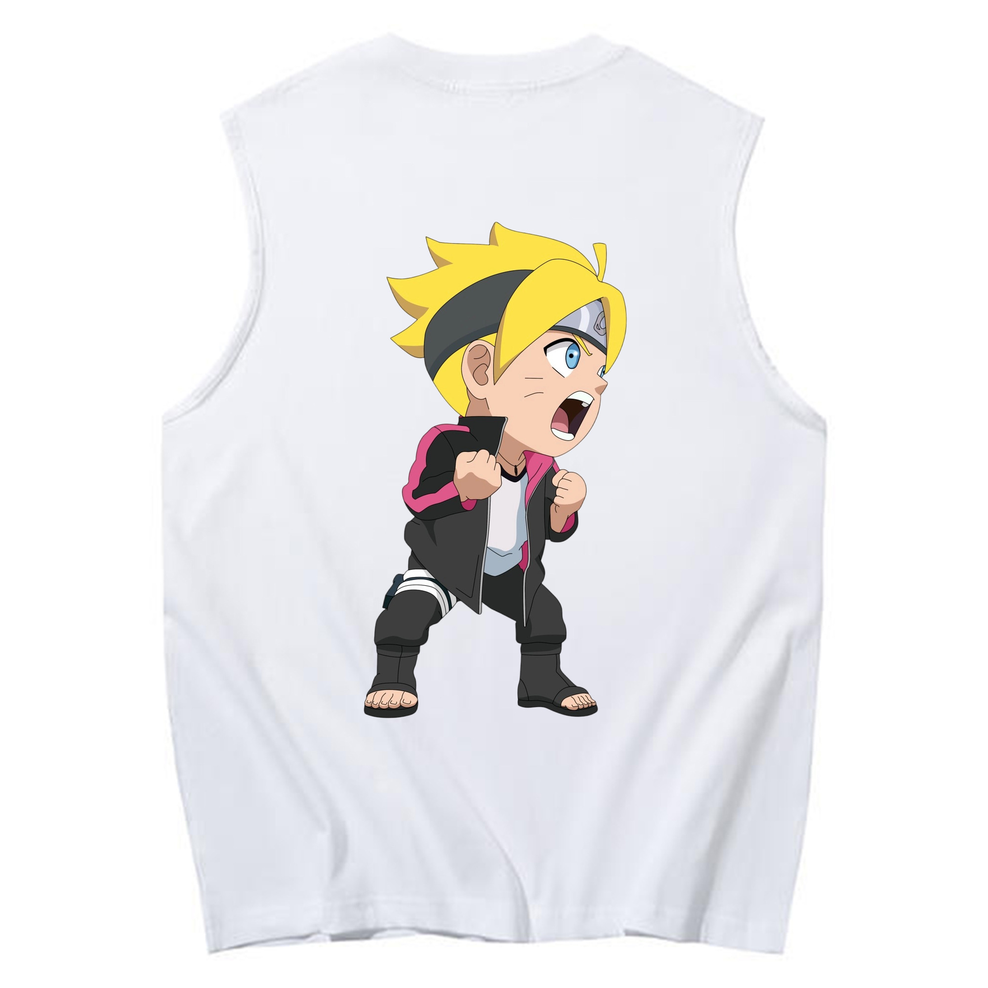 （画像用） NARUTO -ナルト- うずまき ボルト Uzumaki Boruto コットン100％タンクトップ（背面プリント）