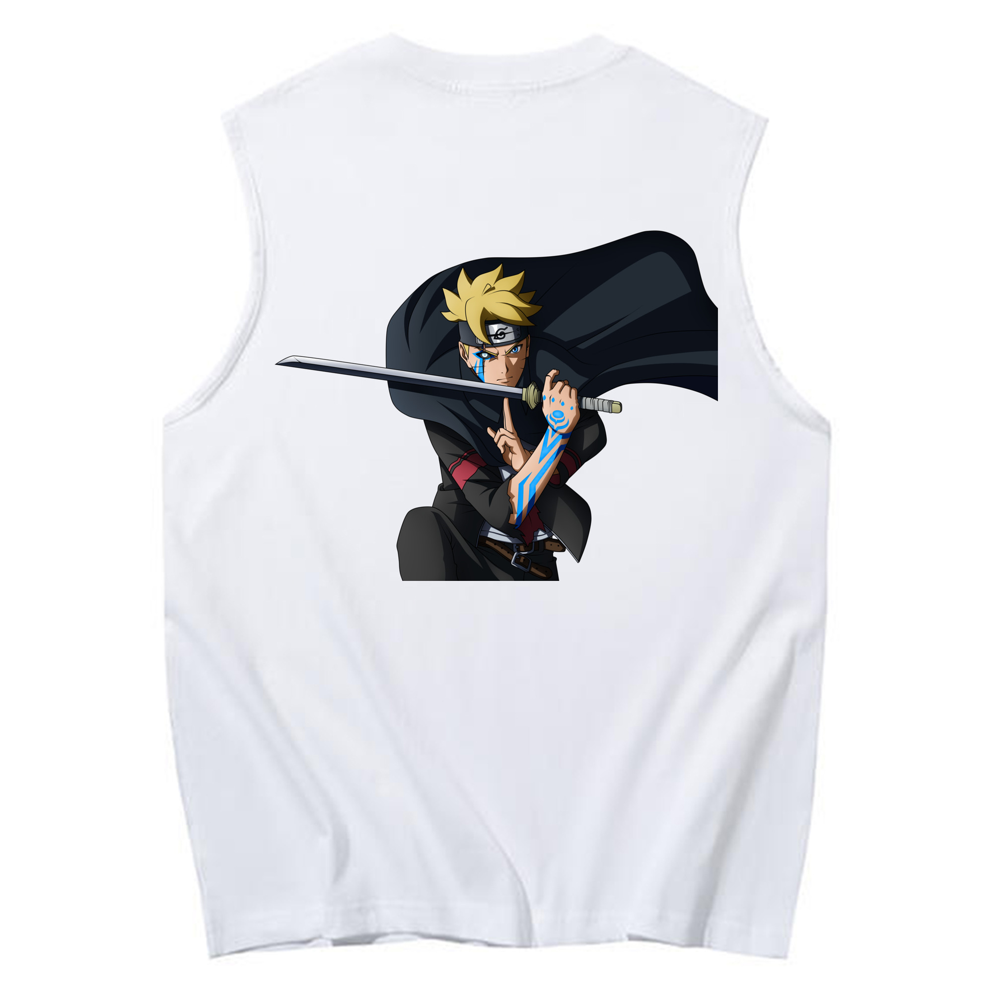 （画像用） NARUTO -ナルト- うずまき ボルト Uzumaki Boruto コットン100％タンクトップ（背面プリント）