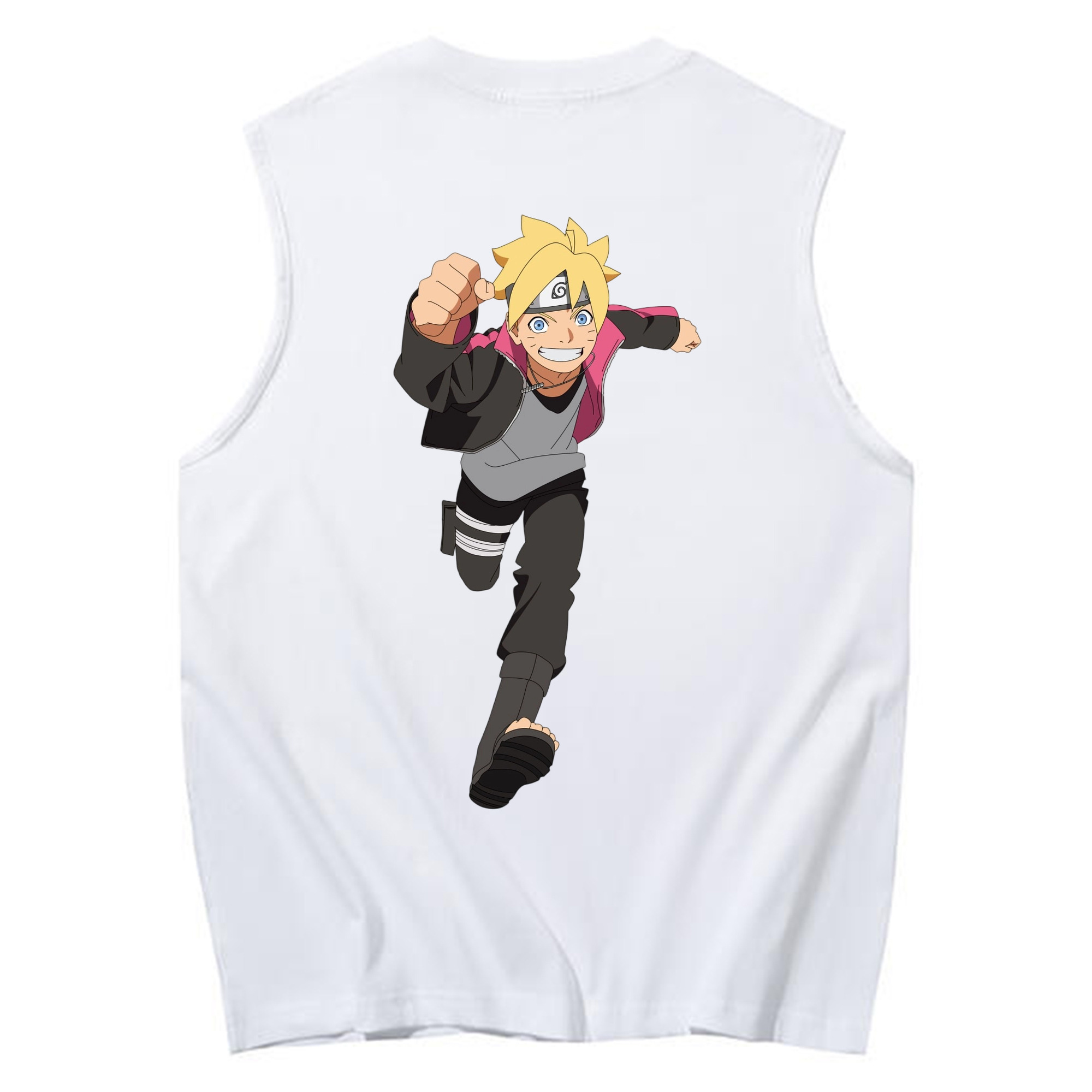 （画像用） NARUTO -ナルト- うずまき ボルト Uzumaki Boruto コットン100％タンクトップ（背面プリント）