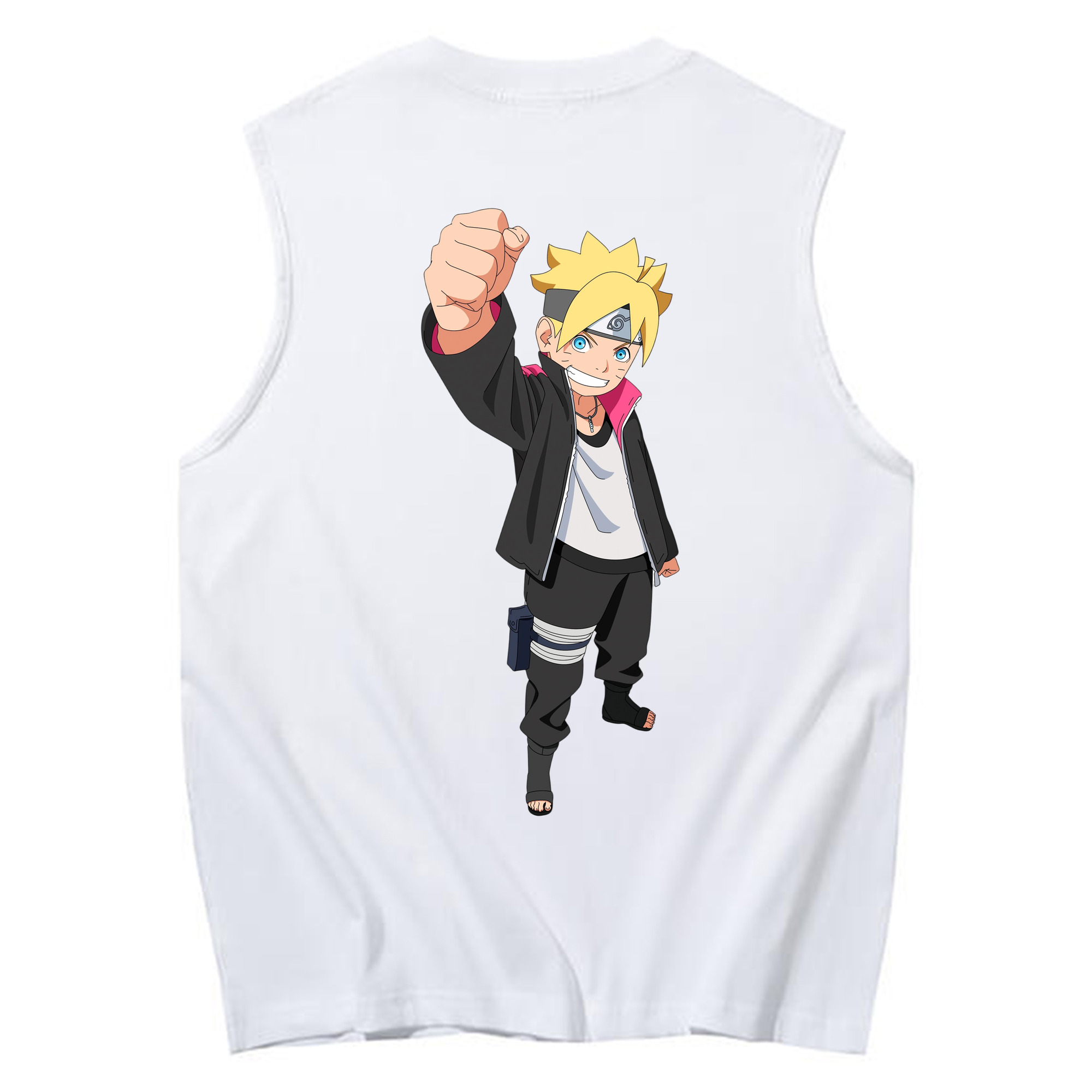 （画像用） NARUTO -ナルト- うずまき ボルト Uzumaki Boruto コットン100％タンクトップ（背面プリント）