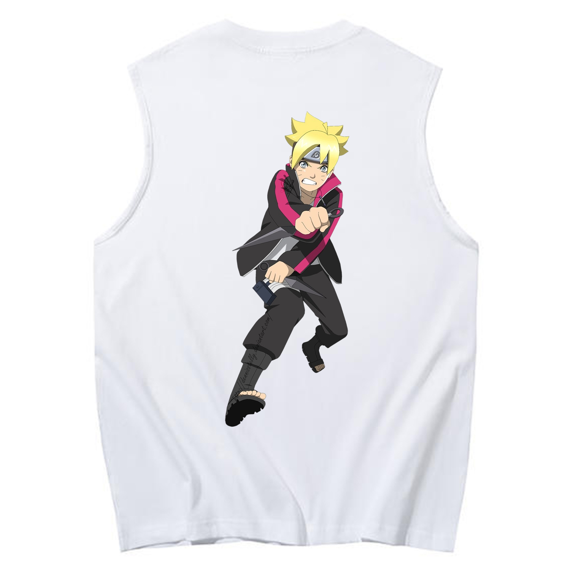 （画像用） NARUTO -ナルト- うずまき ボルト Uzumaki Boruto コットン100％タンクトップ（背面プリント）