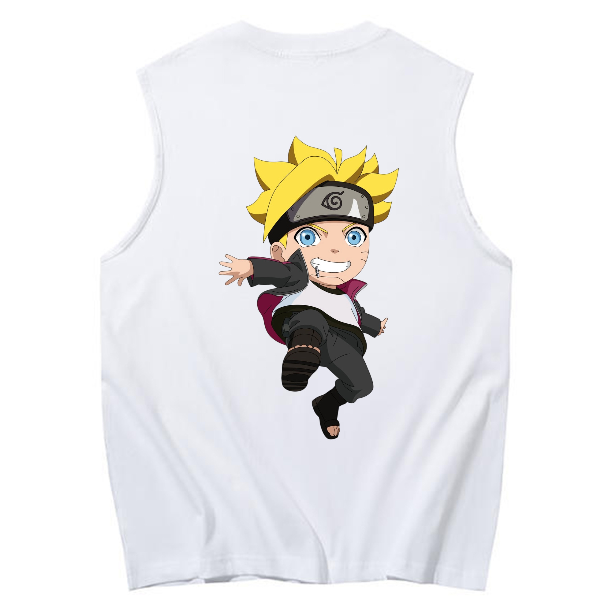 （画像用） NARUTO -ナルト- うずまき ボルト Uzumaki Boruto コットン100％タンクトップ（背面プリント）