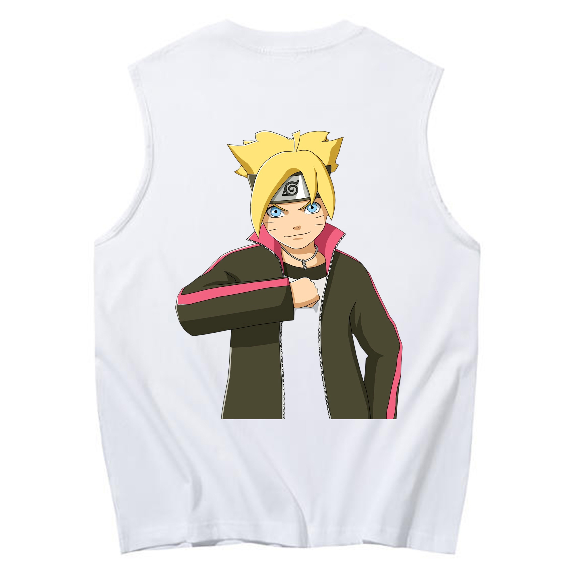 （画像用） NARUTO -ナルト- うずまき ボルト Uzumaki Boruto コットン100％タンクトップ（背面プリント）