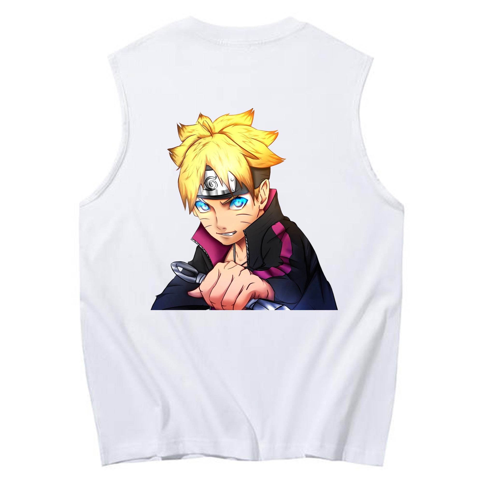 （画像用） NARUTO -ナルト- うずまき ボルト Uzumaki Boruto コットン100％タンクトップ（背面プリント）
