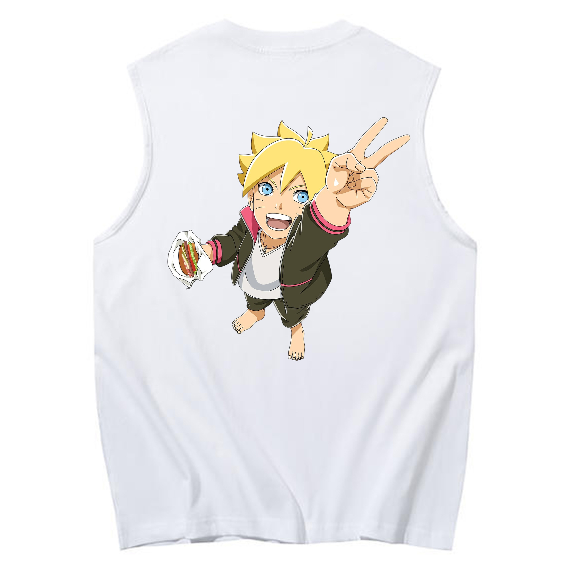 （画像用） NARUTO -ナルト- うずまき ボルト Uzumaki Boruto コットン100％タンクトップ（背面プリント）