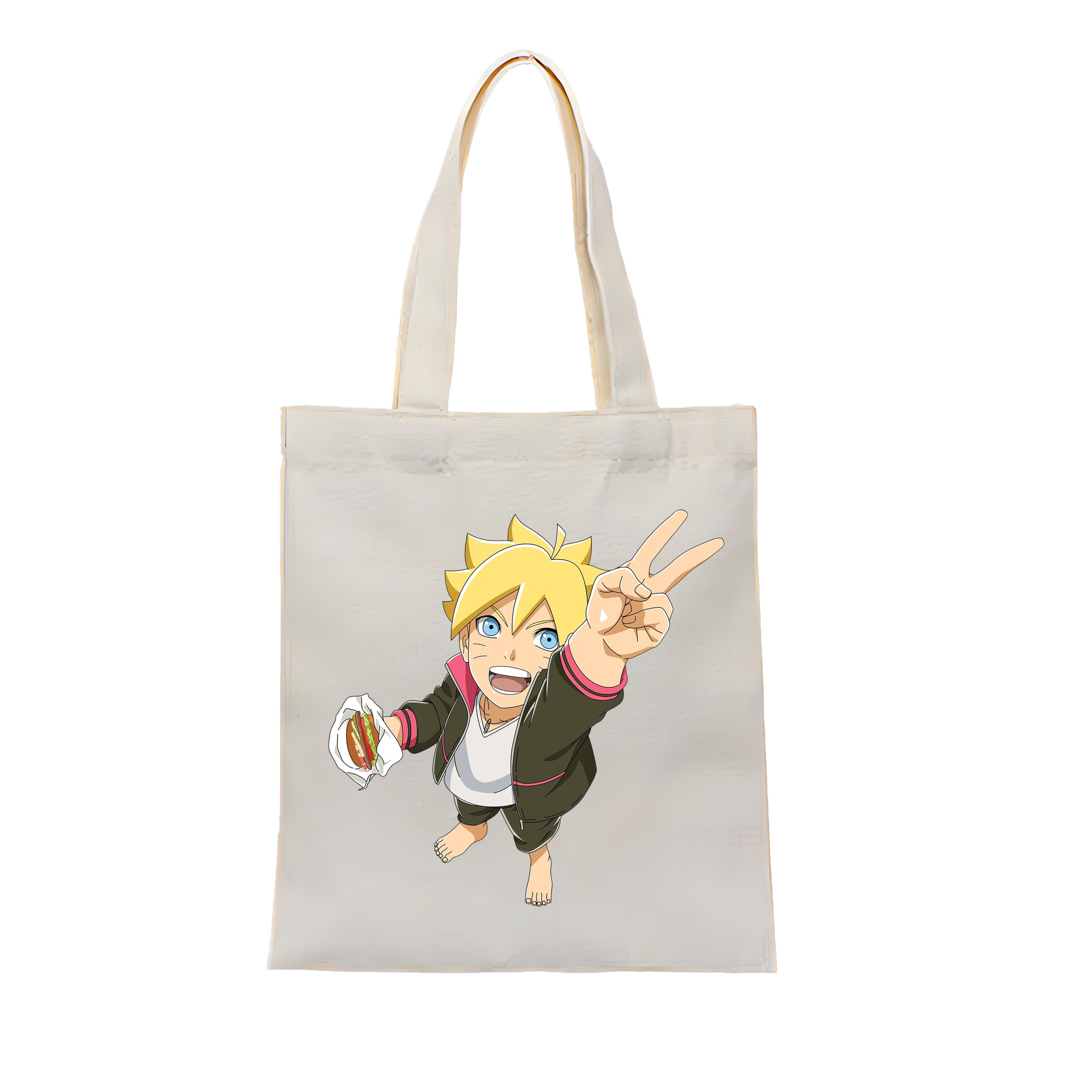 （画像用） NARUTO -ナルト- うずまき ボルト Uzumaki Boruto 縦型キャンバス生地手提げバッグ　トートバッグ