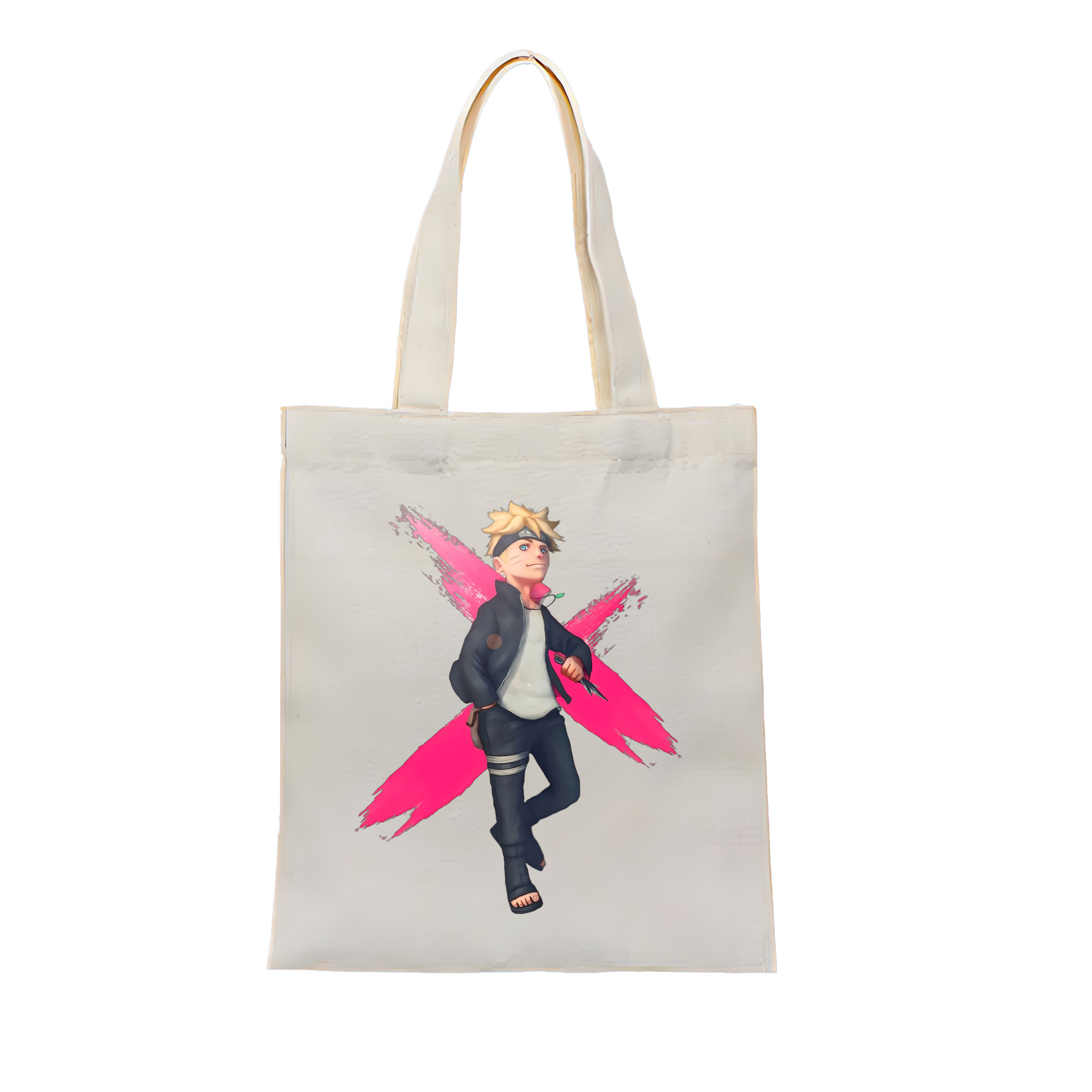 （画像用） NARUTO -ナルト- うずまき ボルト Uzumaki Boruto 縦型キャンバス生地手提げバッグ　トートバッグ