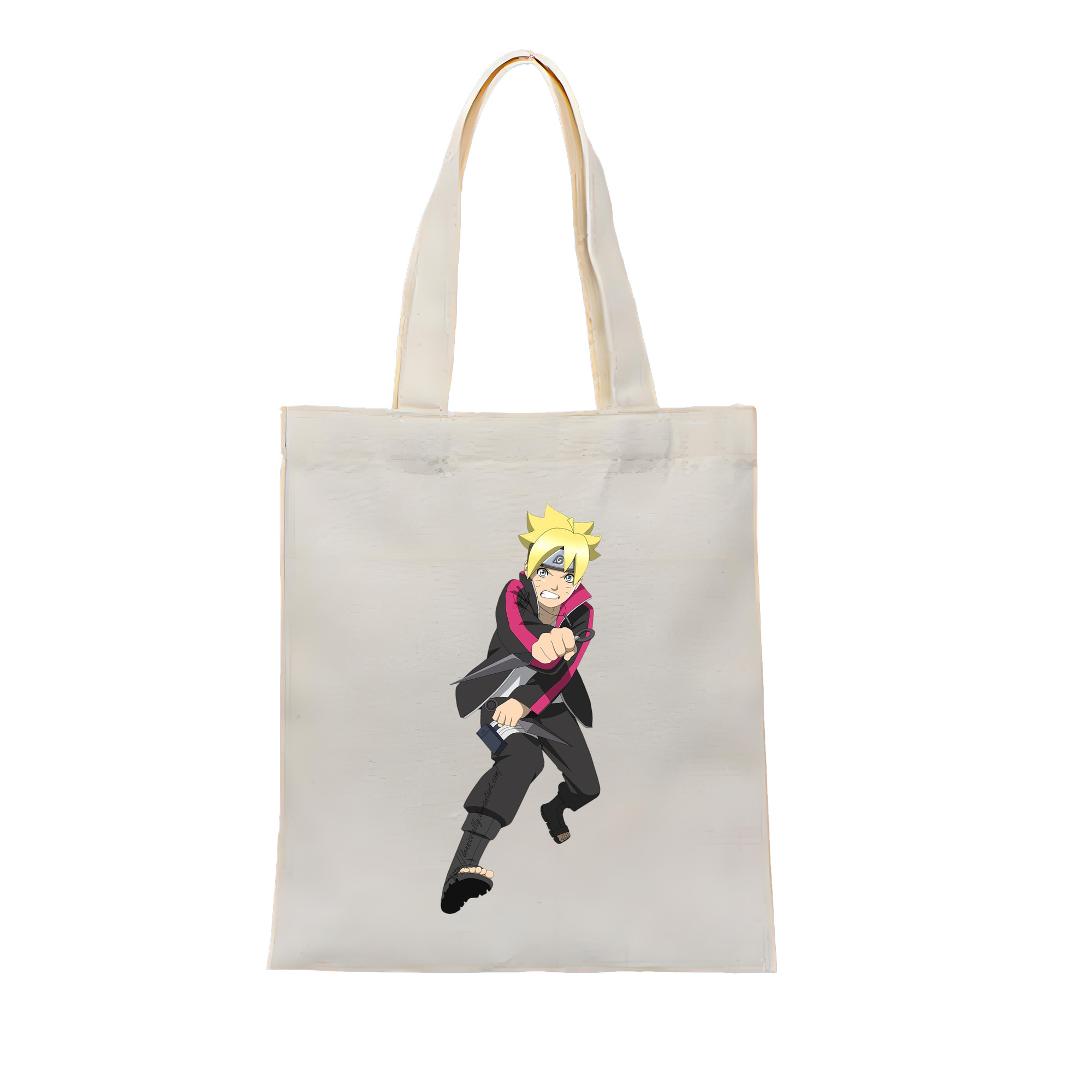 （画像用） NARUTO -ナルト- うずまき ボルト Uzumaki Boruto 縦型キャンバス生地手提げバッグ　トートバッグ