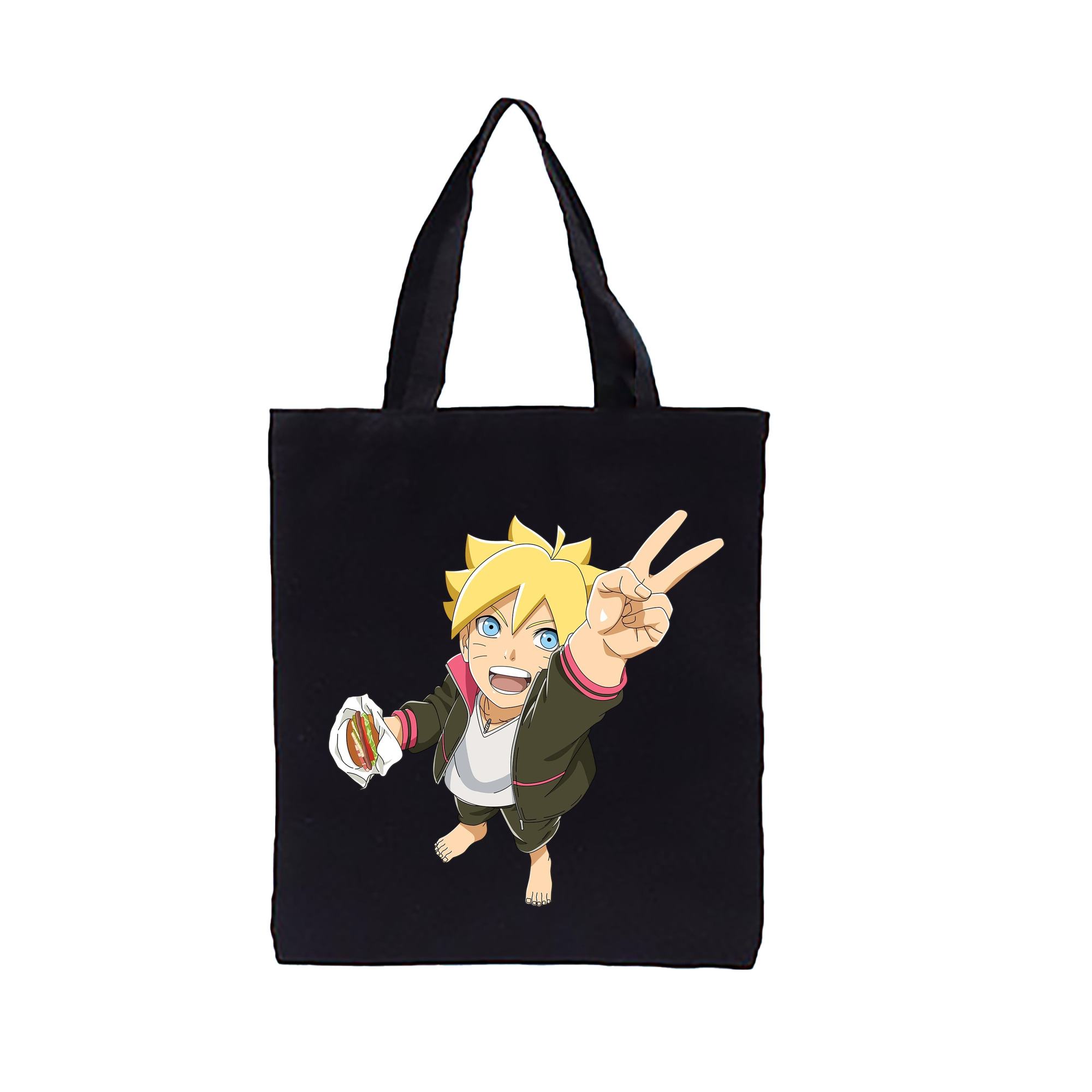 （画像用） NARUTO -ナルト- うずまき ボルト Uzumaki Boruto 縦型キャンバス生地手提げバッグ　トートバッグ