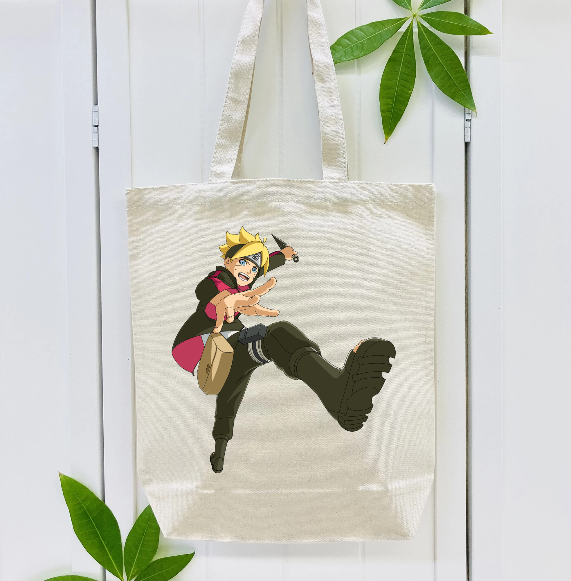 NARUTO -ナルト- うずまき ボルト Uzumaki Boruto 縦型キャンバス生地手提げバッグ　トートバッグ