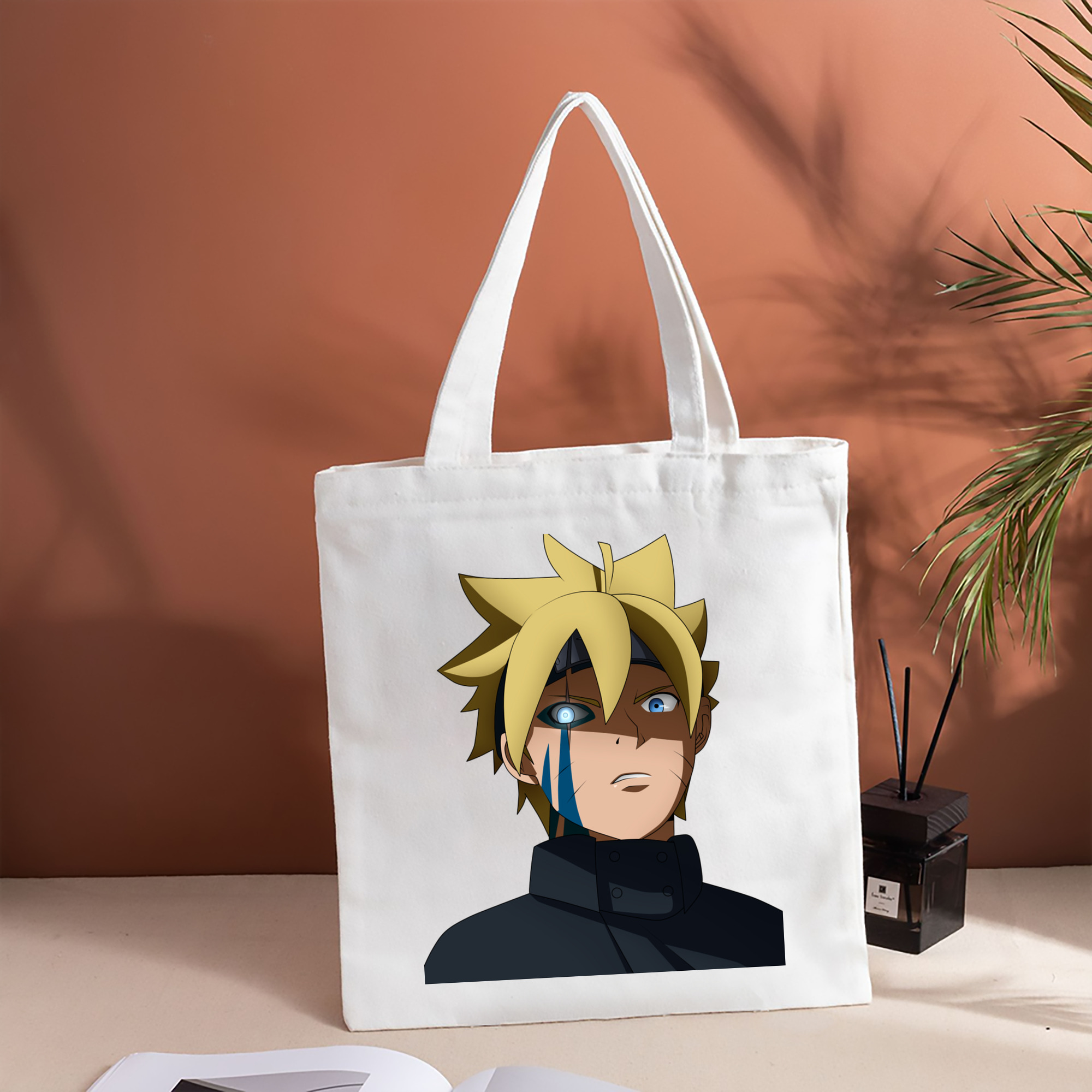NARUTO -ナルト- うずまき ボルト Uzumaki Boruto 縦型キャンバス生地手提げバッグ　トートバッグ