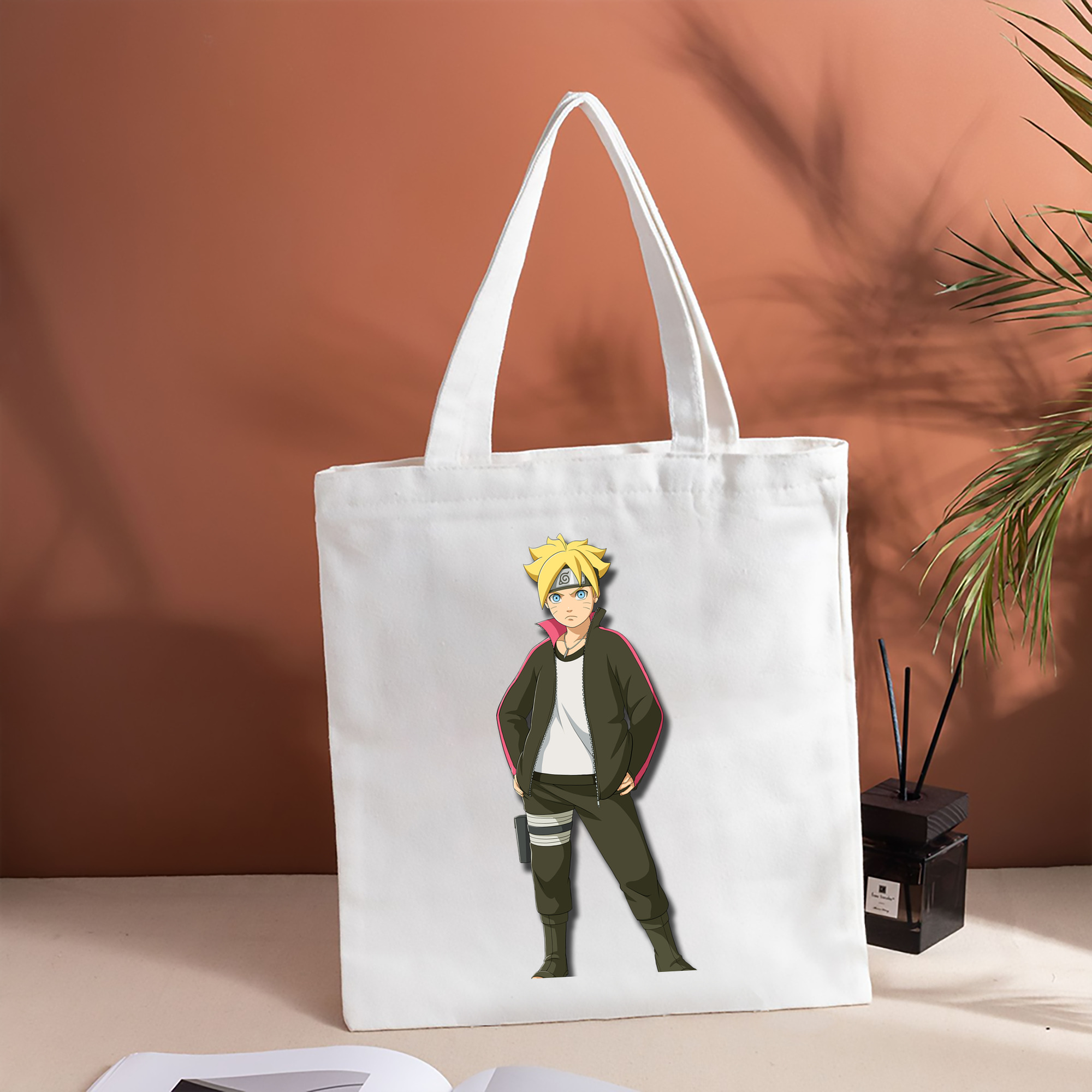 NARUTO -ナルト- うずまき ボルト Uzumaki Boruto 縦型キャンバス生地手提げバッグ　トートバッグ