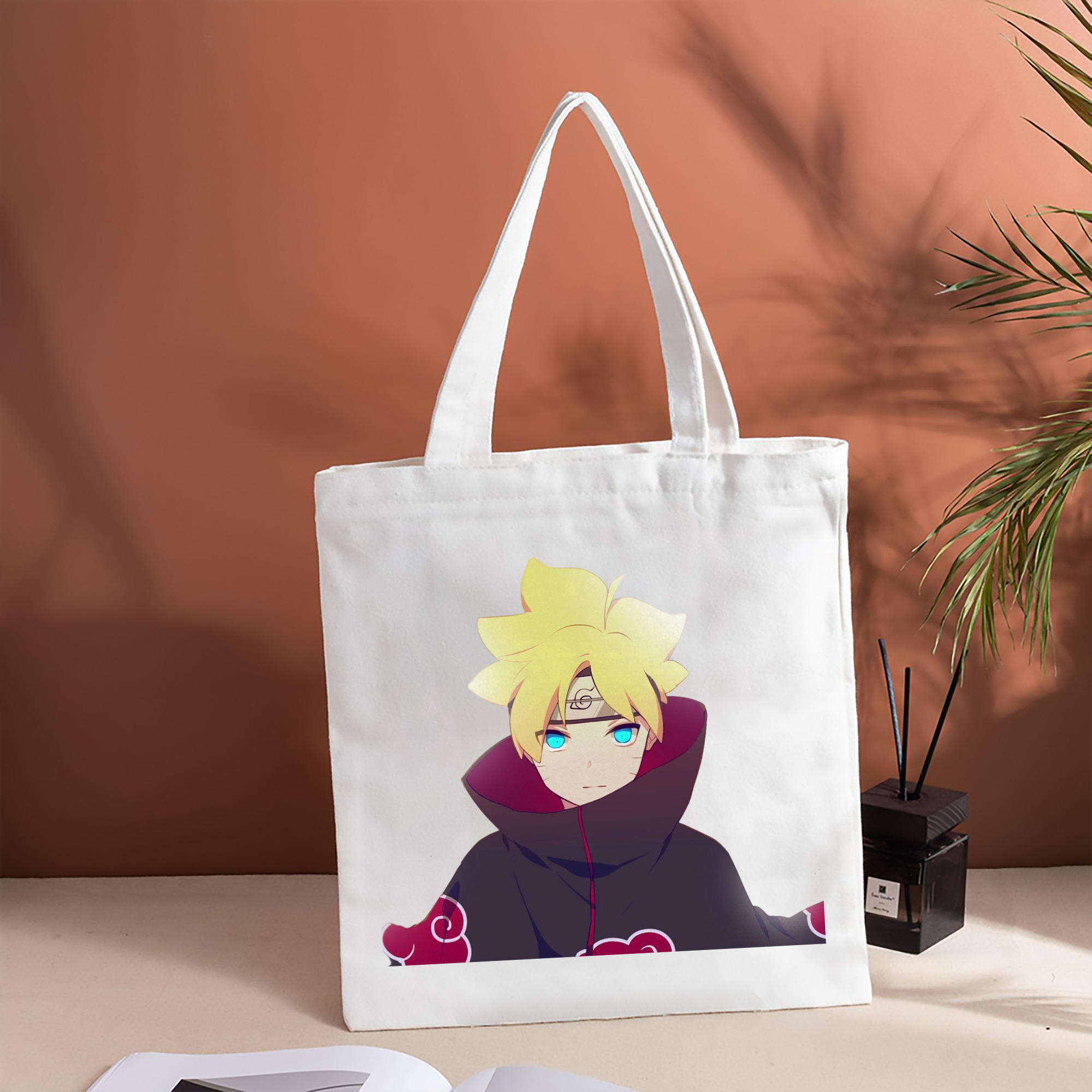 NARUTO -ナルト- うずまき ボルト Uzumaki Boruto 縦型キャンバス生地手提げバッグ　トートバッグ
