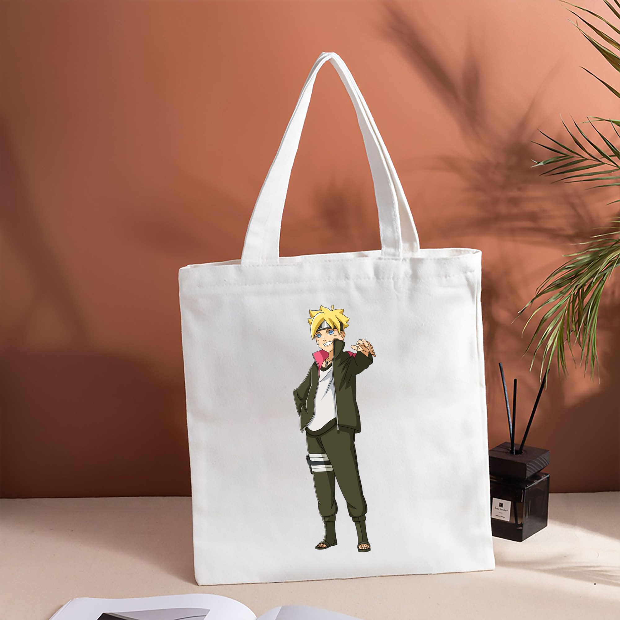 NARUTO -ナルト- うずまき ボルト Uzumaki Boruto 縦型キャンバス生地手提げバッグ　トートバッグ