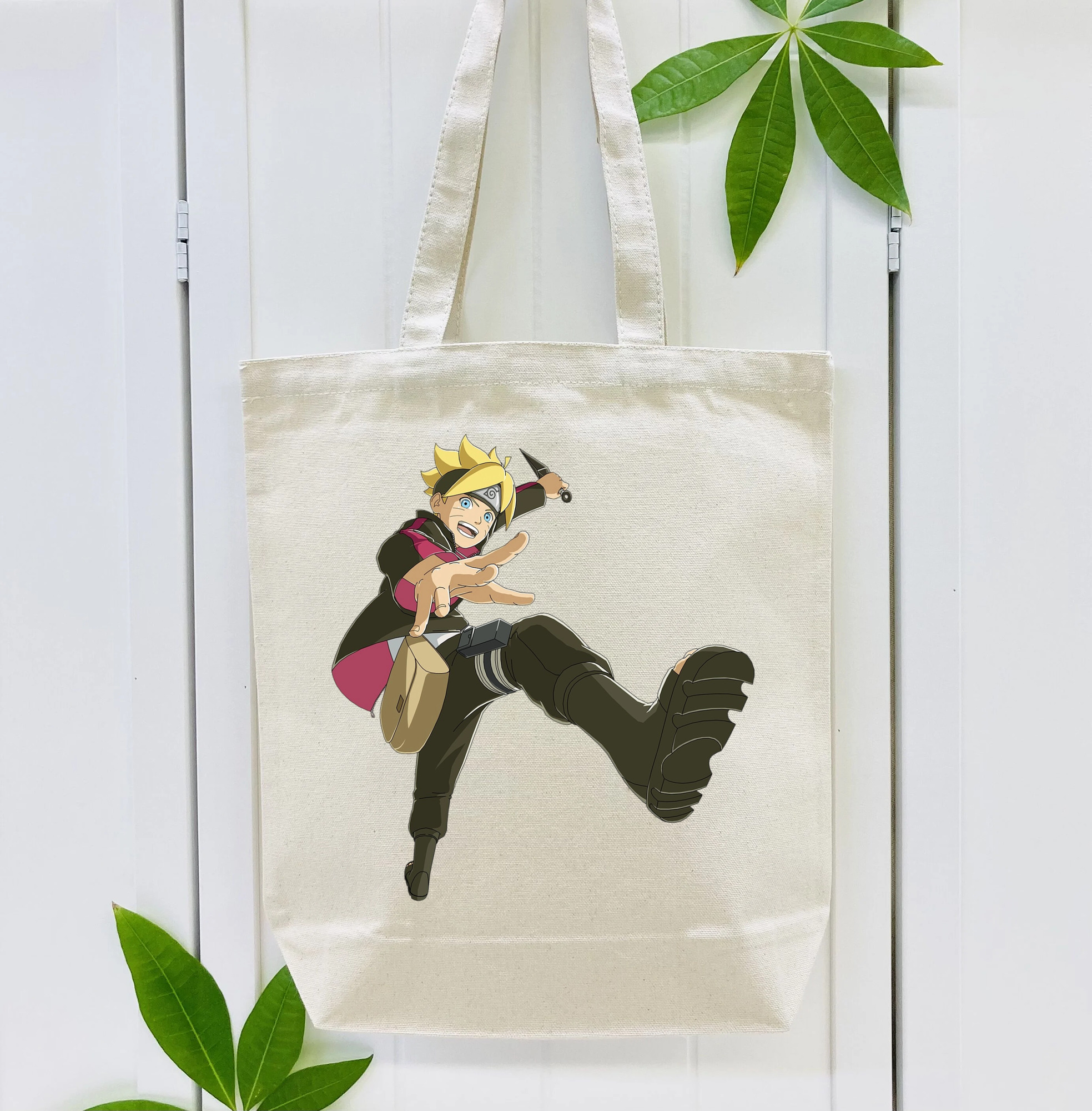 NARUTO -ナルト- うずまき ボルト Uzumaki Boruto 縦型キャンバス生地手提げバッグ　トートバッグ