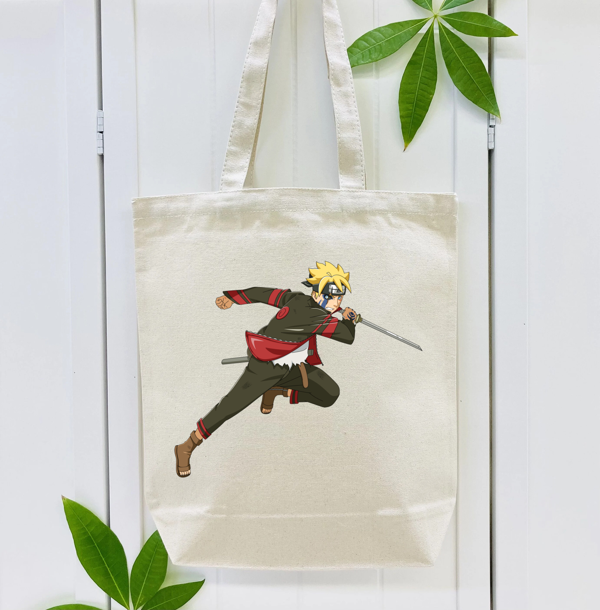 NARUTO -ナルト- うずまき ボルト Uzumaki Boruto 縦型キャンバス生地手提げバッグ　トートバッグ