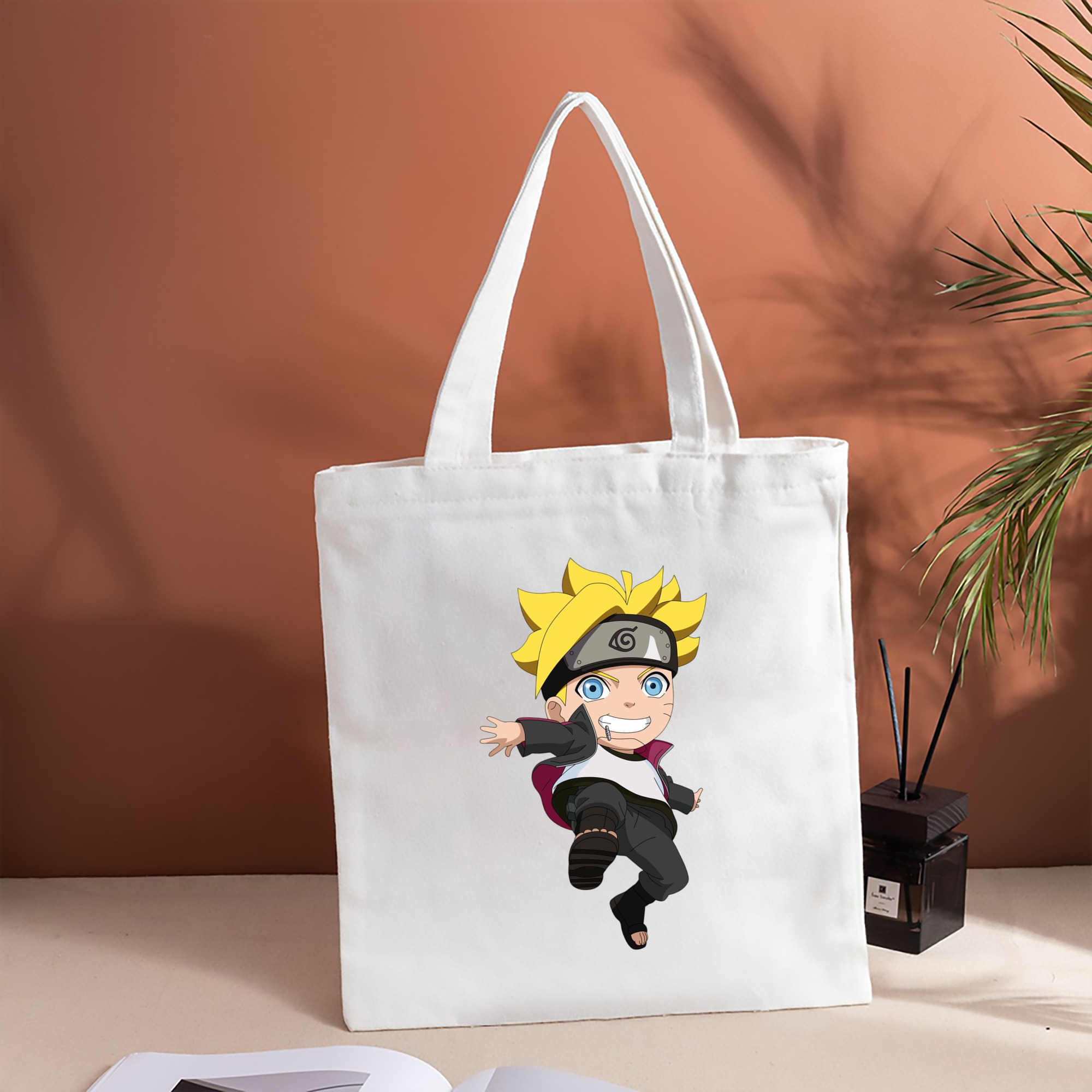 NARUTO -ナルト- うずまき ボルト Uzumaki Boruto 縦型キャンバス生地手提げバッグ　トートバッグ