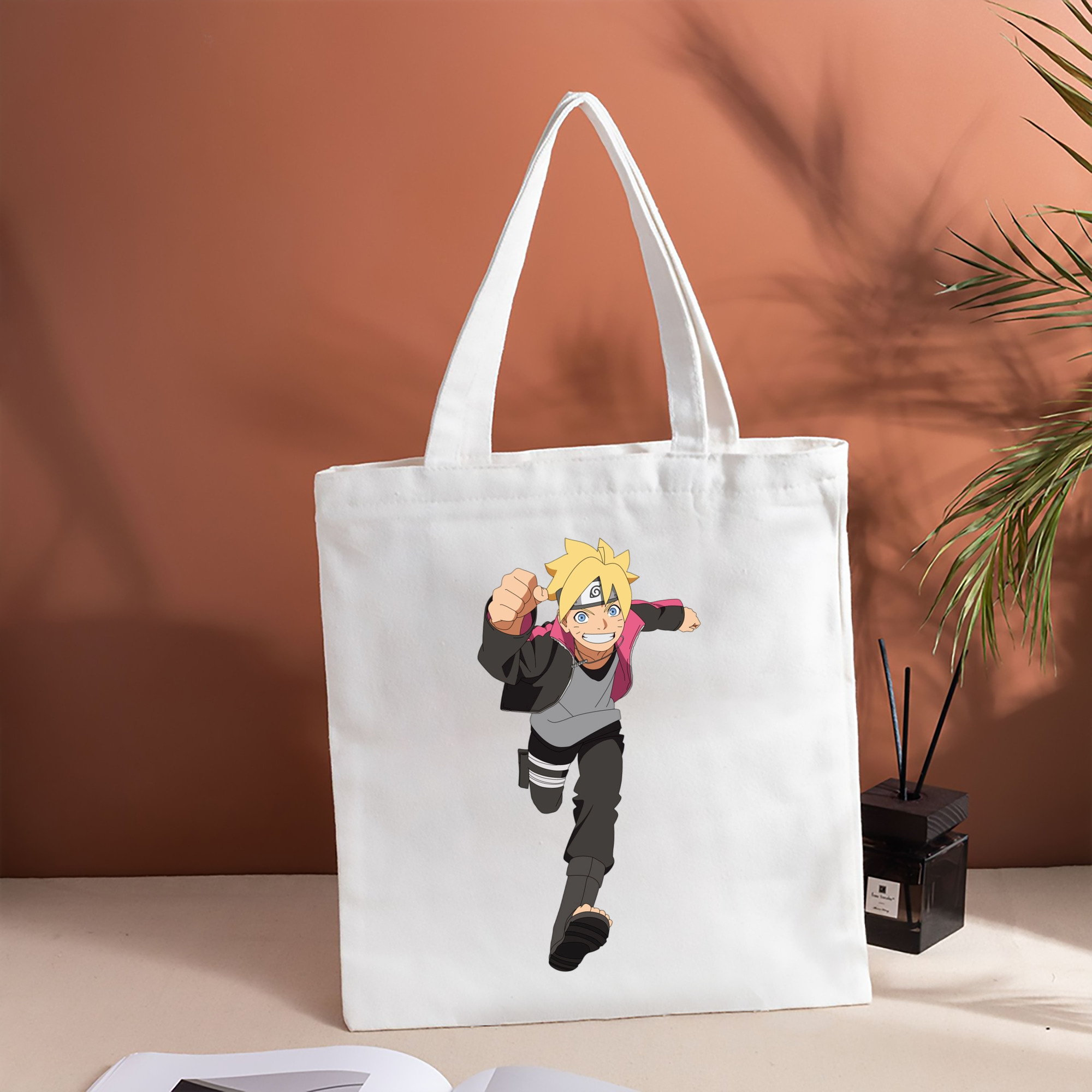 NARUTO -ナルト- うずまき ボルト Uzumaki Boruto 縦型キャンバス生地手提げバッグ　トートバッグ
