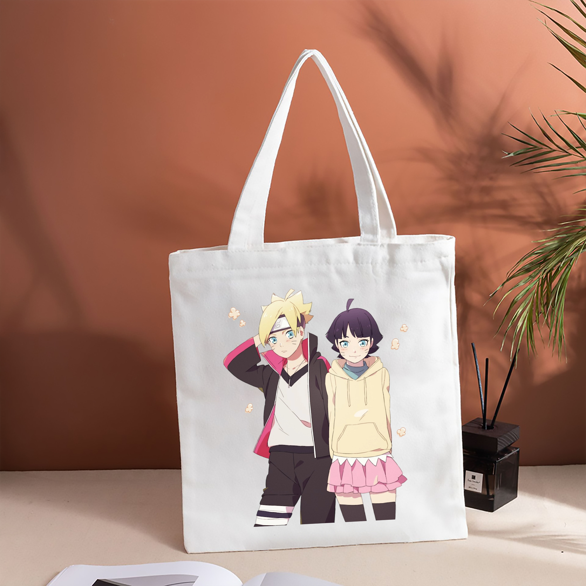 NARUTO -ナルト- うずまき ボルト Uzumaki Boruto 縦型キャンバス生地手提げバッグ　トートバッグ