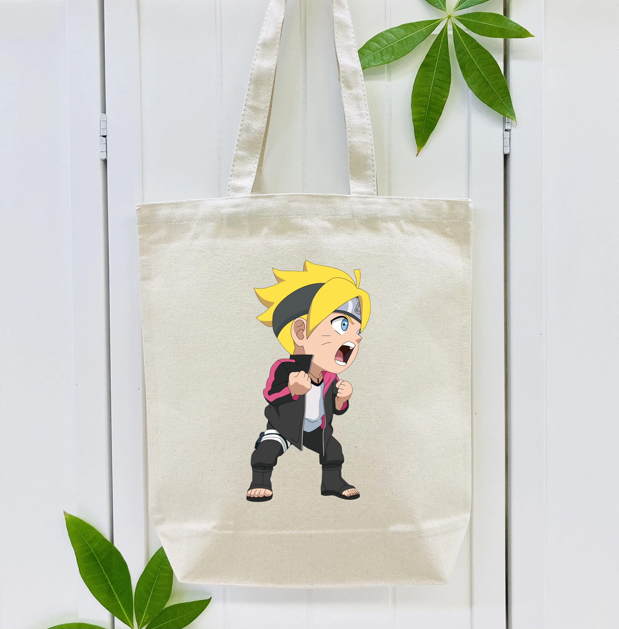 NARUTO -ナルト- うずまき ボルト Uzumaki Boruto 縦型キャンバス生地手提げバッグ　トートバッグ