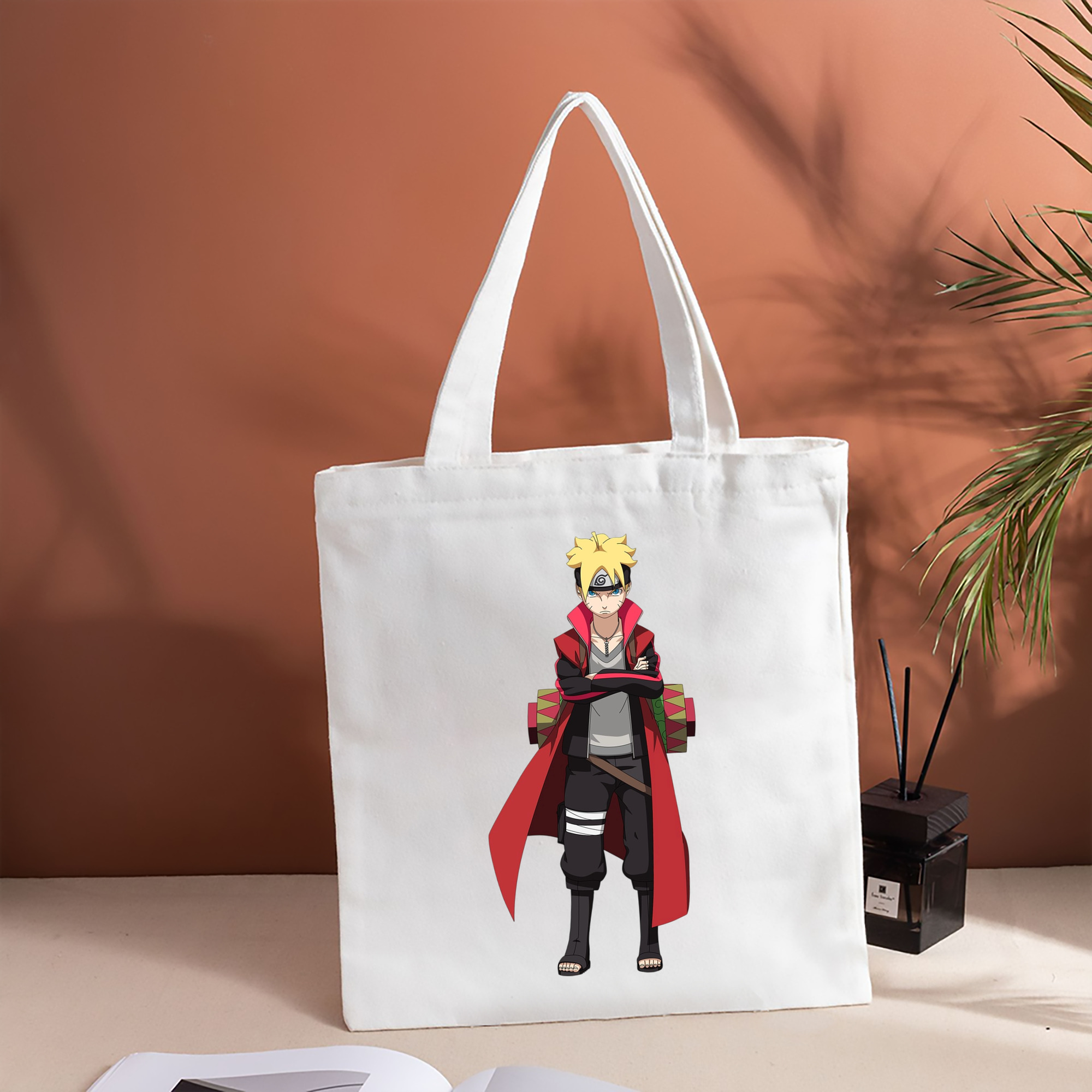 NARUTO -ナルト- うずまき ボルト Uzumaki Boruto 縦型キャンバス生地手提げバッグ　トートバッグ
