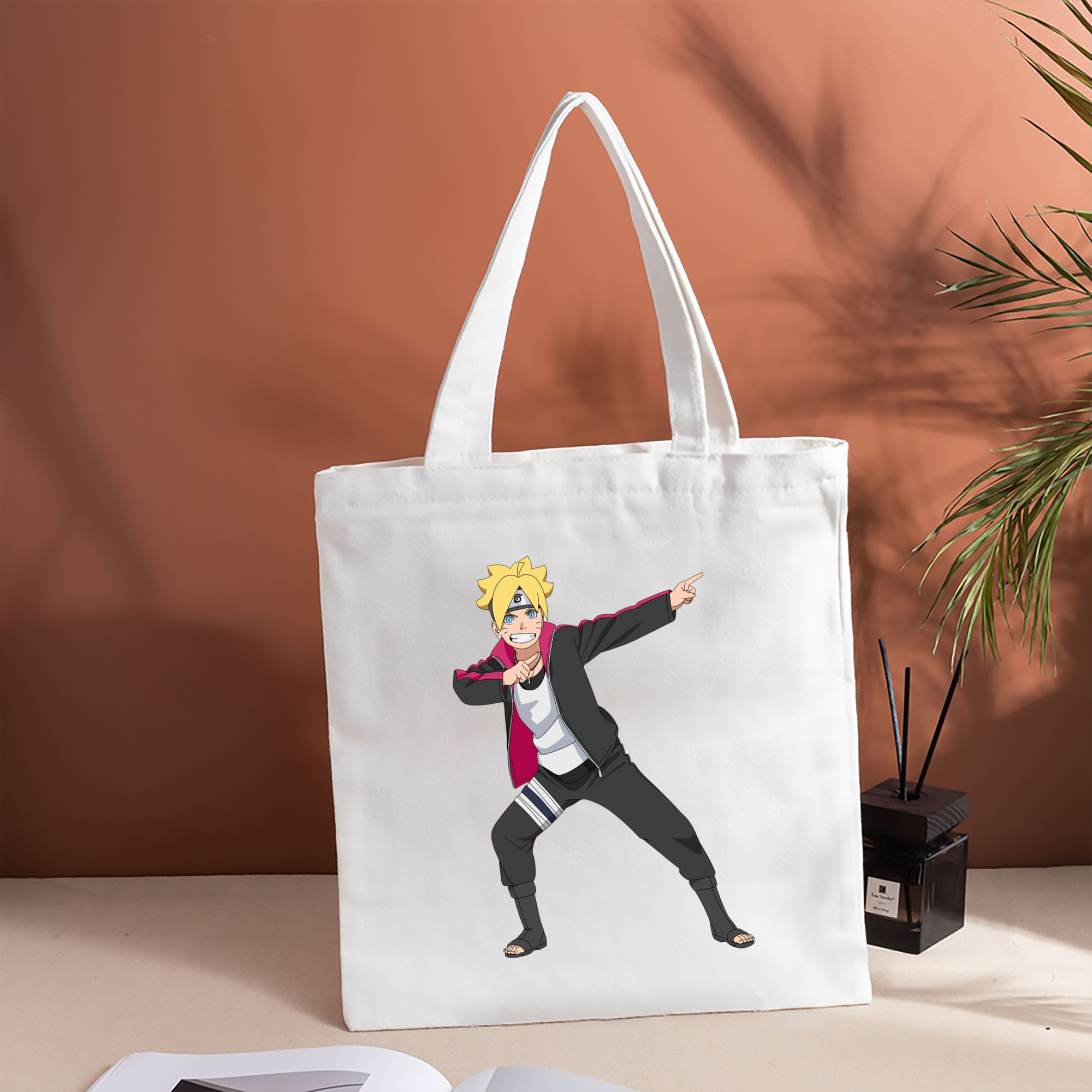 NARUTO -ナルト- うずまき ボルト Uzumaki Boruto 縦型キャンバス生地手提げバッグ　トートバッグ