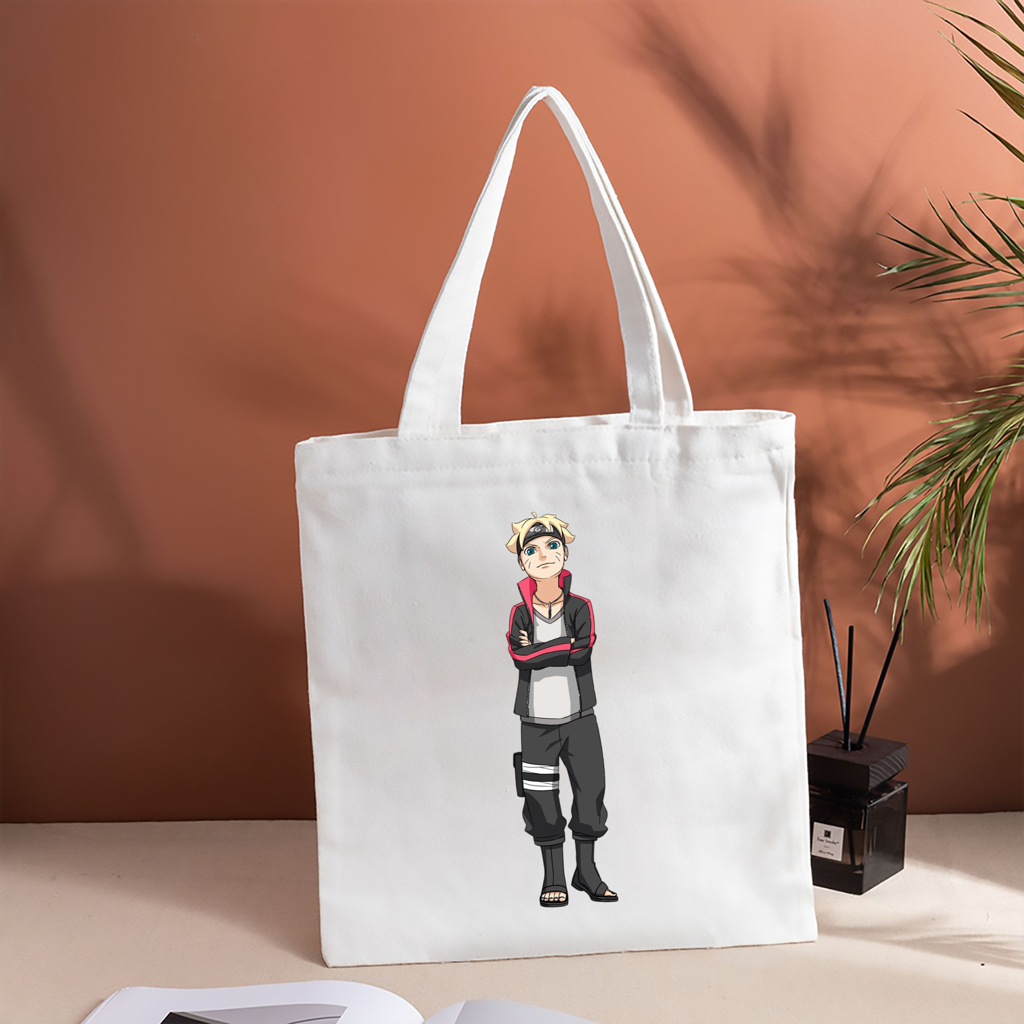 NARUTO -ナルト- うずまき ボルト Uzumaki Boruto 縦型キャンバス生地手提げバッグ　トートバッグ