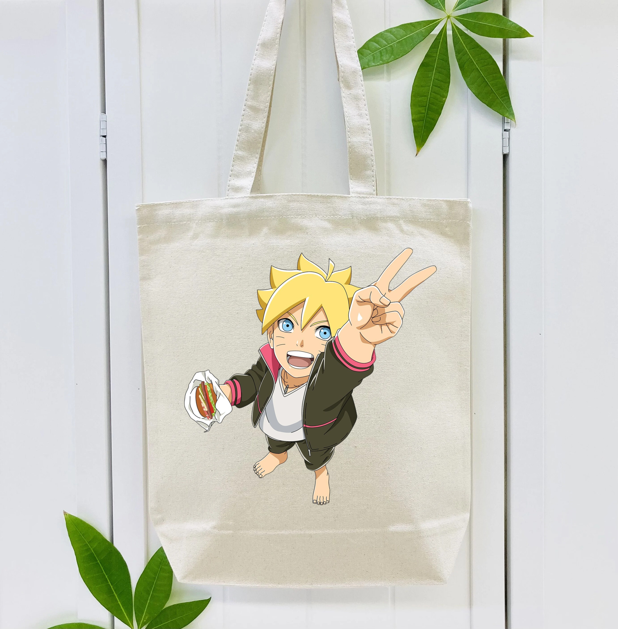 NARUTO -ナルト- うずまき ボルト Uzumaki Boruto 縦型キャンバス生地手提げバッグ　トートバッグ