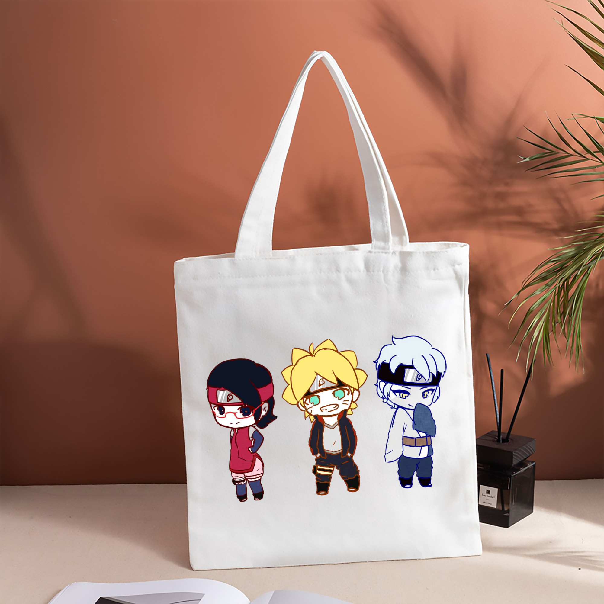 NARUTO -ナルト- うずまき ボルト Uzumaki Boruto 縦型キャンバス生地手提げバッグ　トートバッグ