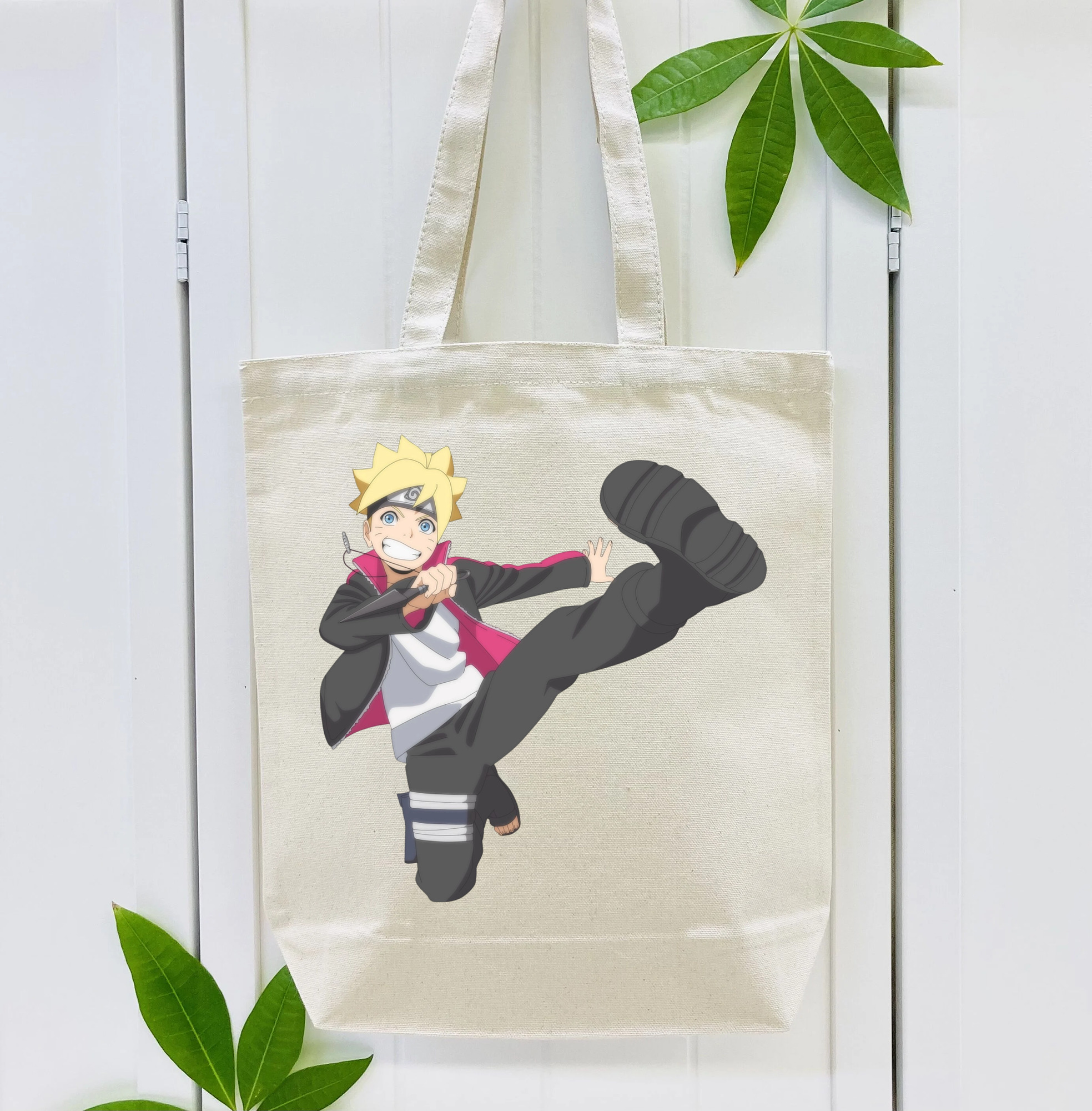 NARUTO -ナルト- うずまき ボルト Uzumaki Boruto 縦型キャンバス生地手提げバッグ　トートバッグ