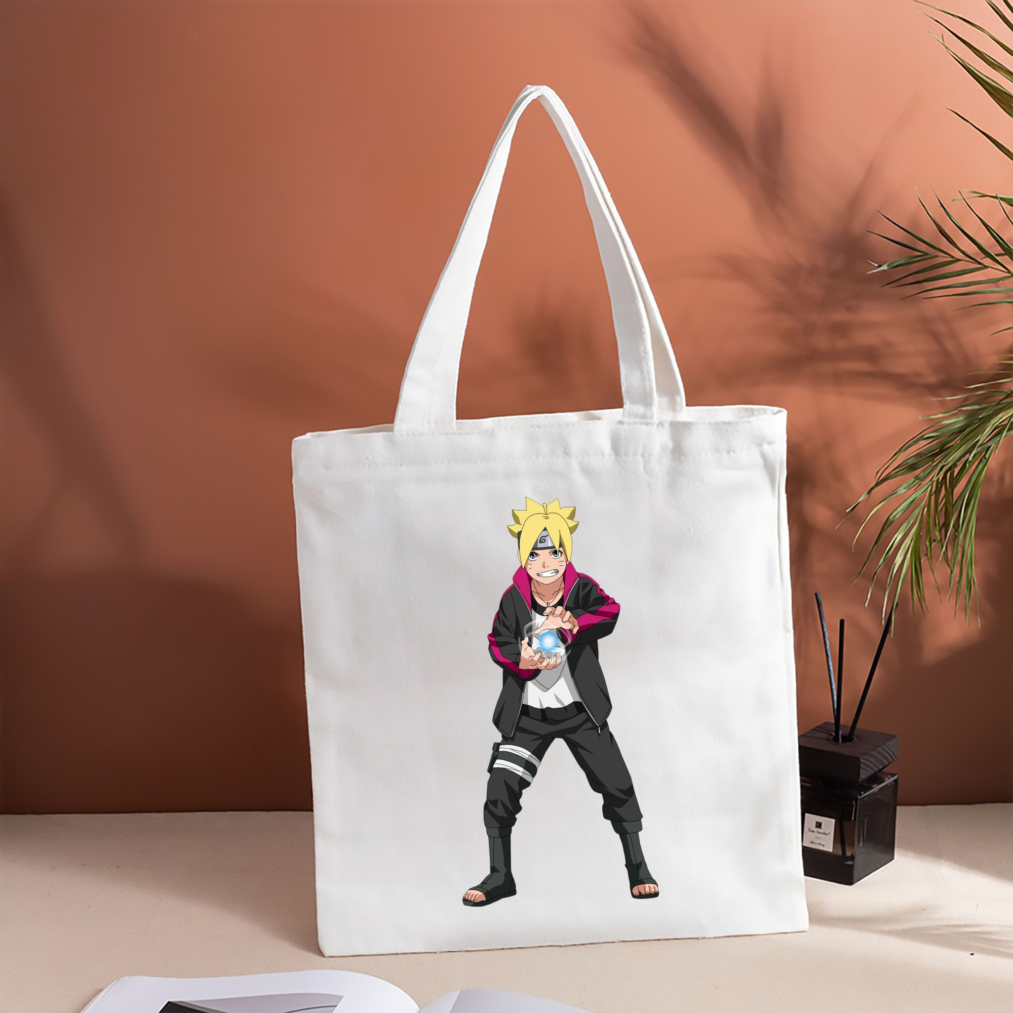 NARUTO -ナルト- うずまき ボルト Uzumaki Boruto 縦型キャンバス生地手提げバッグ　トートバッグ