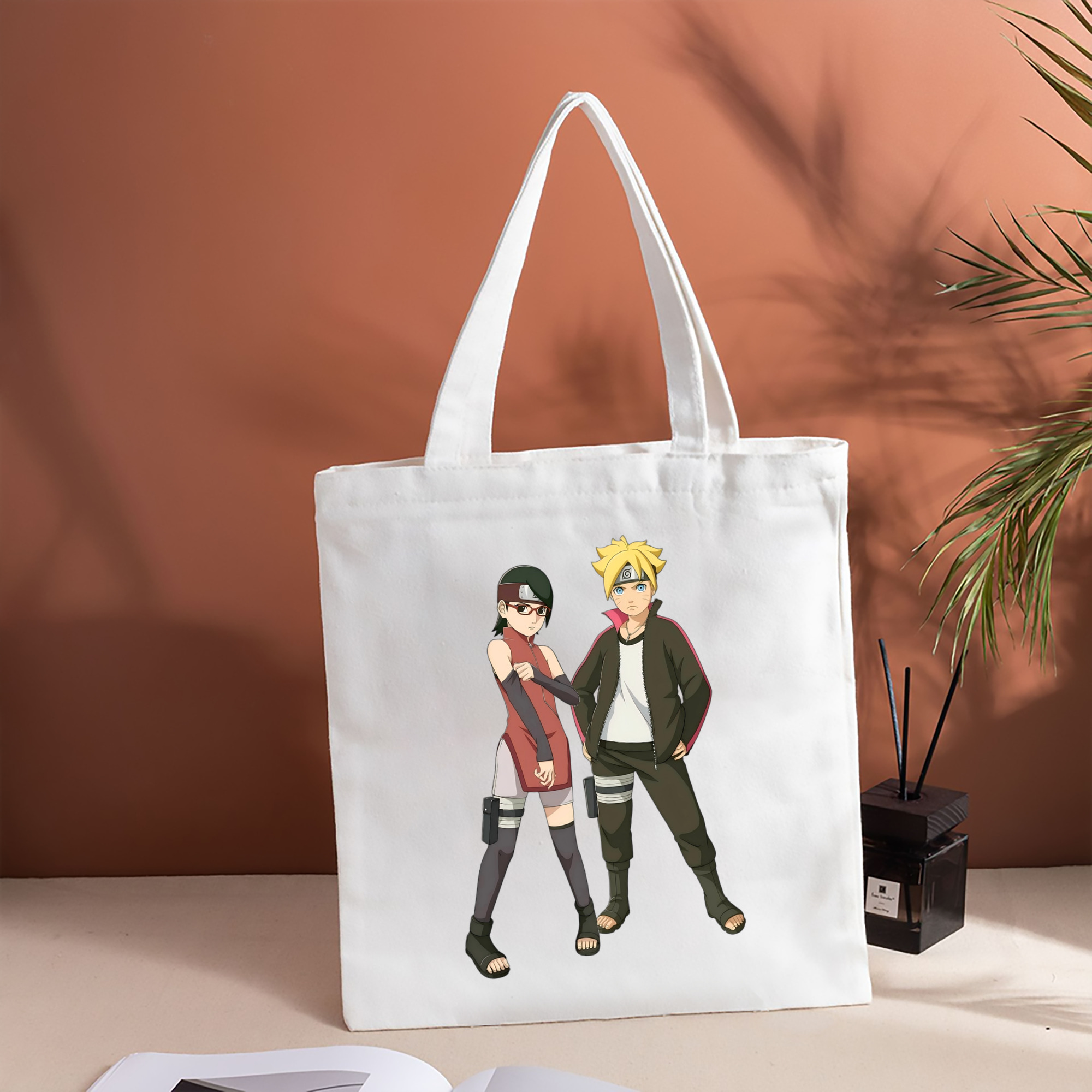 NARUTO -ナルト- うずまき ボルト Uzumaki Boruto 縦型キャンバス生地手提げバッグ　トートバッグ