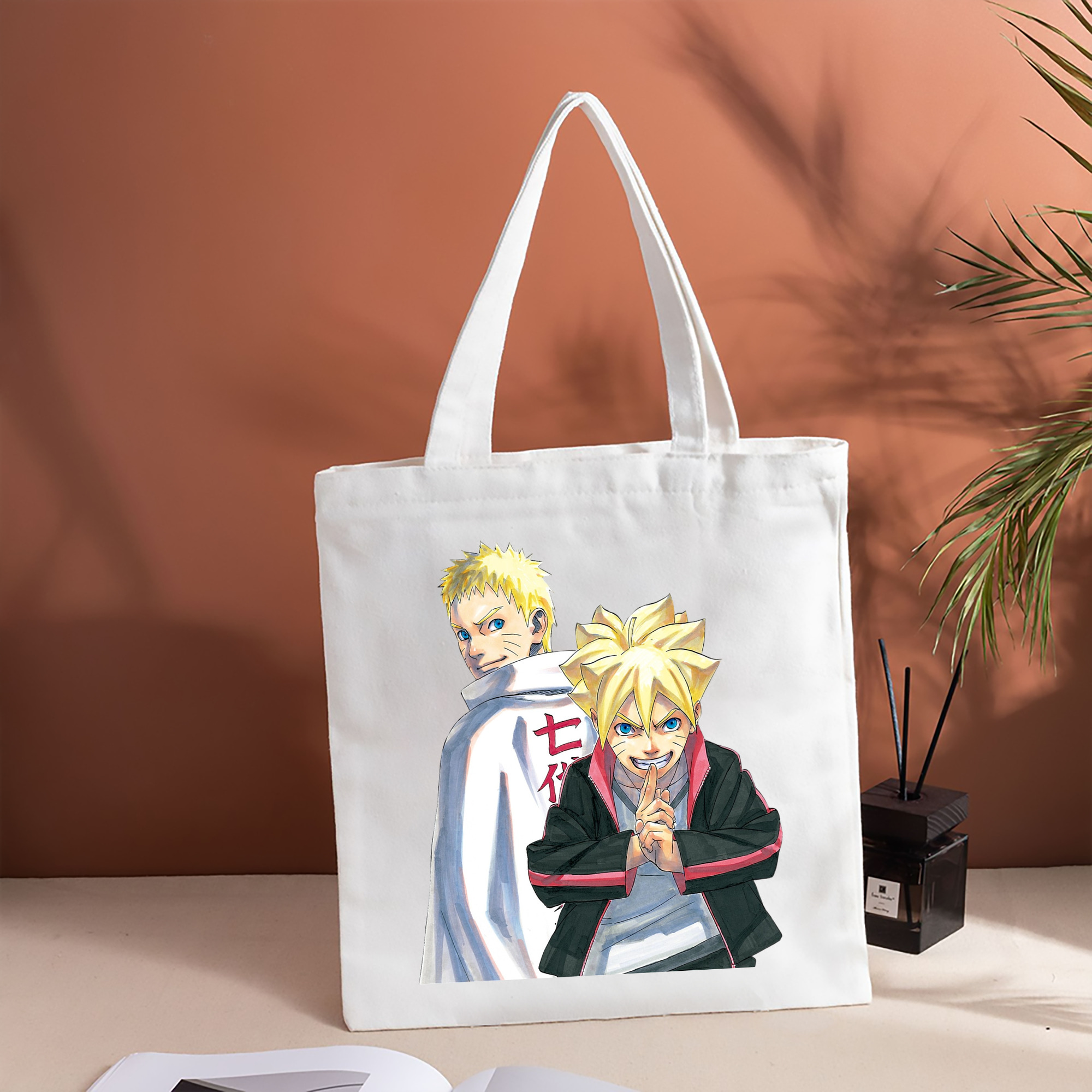 NARUTO -ナルト- うずまき ボルト Uzumaki Boruto 縦型キャンバス生地手提げバッグ　トートバッグ
