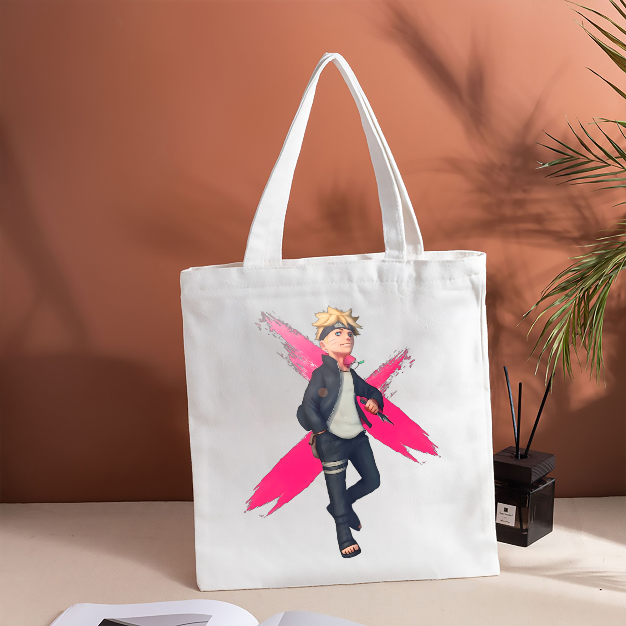 NARUTO -ナルト- うずまき ボルト Uzumaki Boruto 縦型キャンバス生地手提げバッグ　トートバッグ