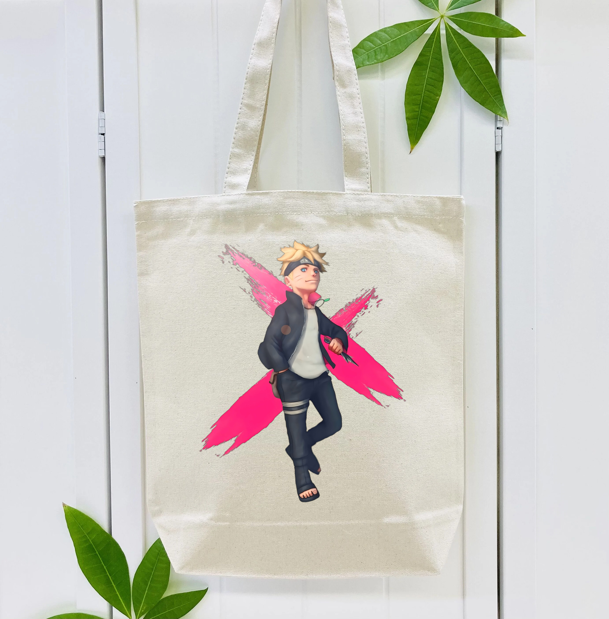 NARUTO -ナルト- うずまき ボルト Uzumaki Boruto 縦型キャンバス生地手提げバッグ　トートバッグ