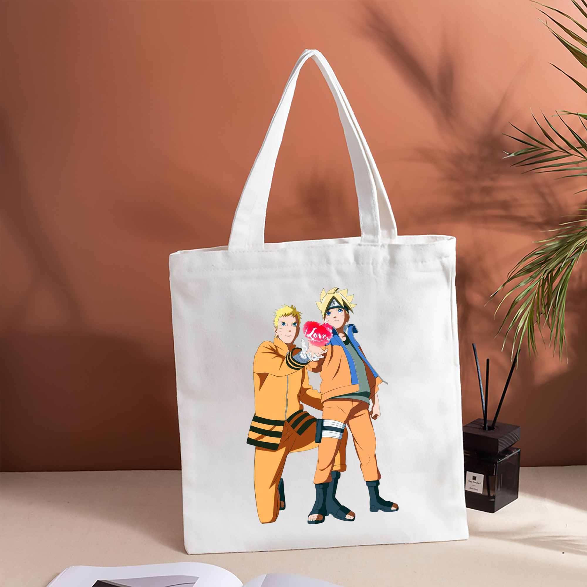 NARUTO -ナルト- うずまき ボルト Uzumaki Boruto 縦型キャンバス生地手提げバッグ　トートバッグ