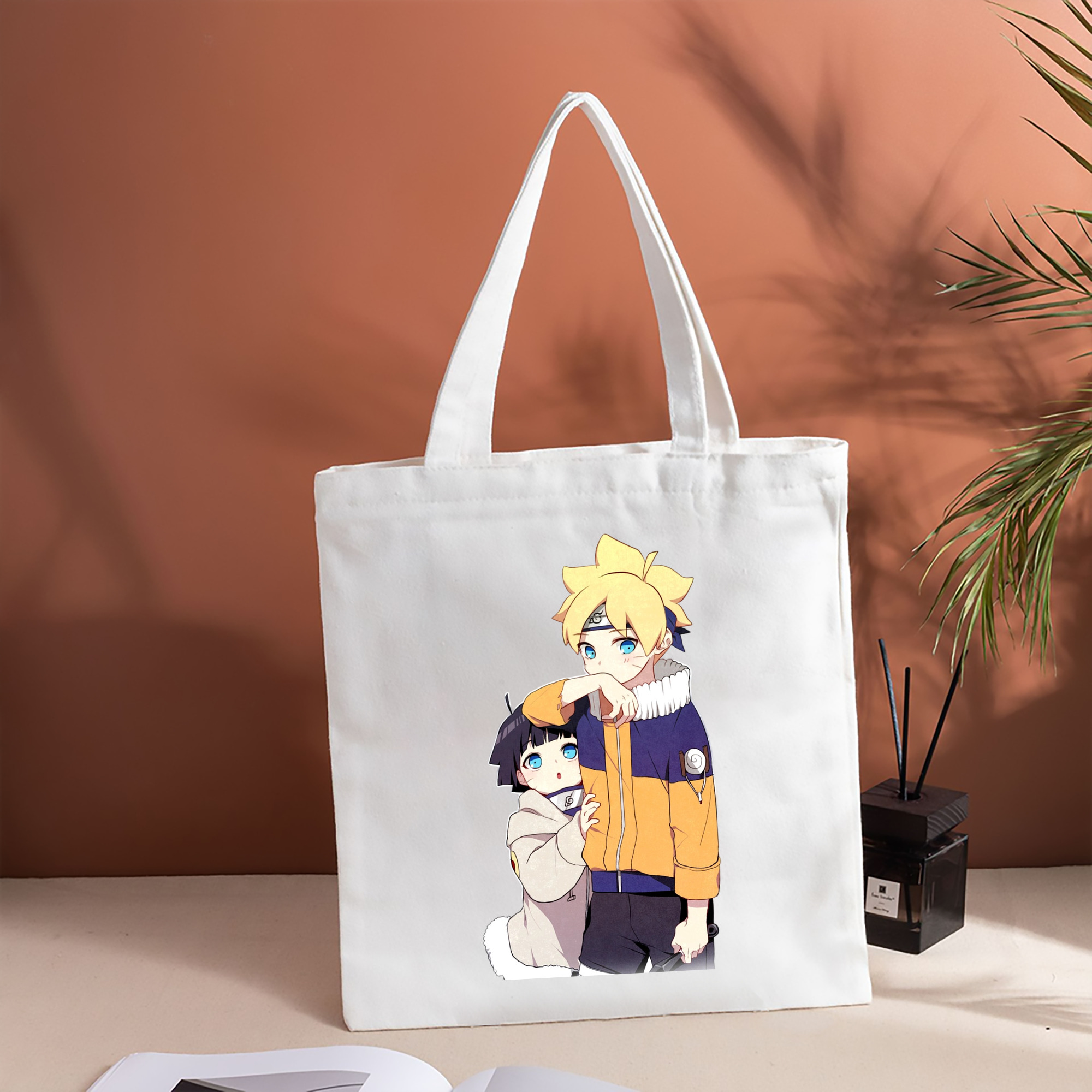 NARUTO -ナルト- うずまき ボルト Uzumaki Boruto 縦型キャンバス生地手提げバッグ　トートバッグ