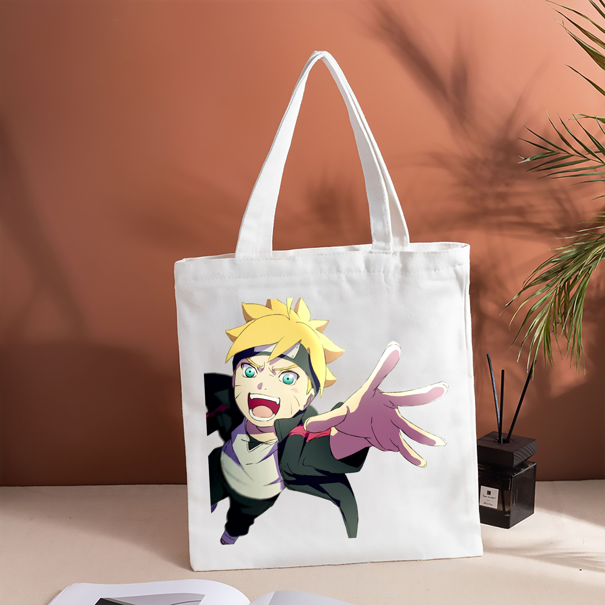 NARUTO -ナルト- うずまき ボルト Uzumaki Boruto 縦型キャンバス生地手提げバッグ　トートバッグ