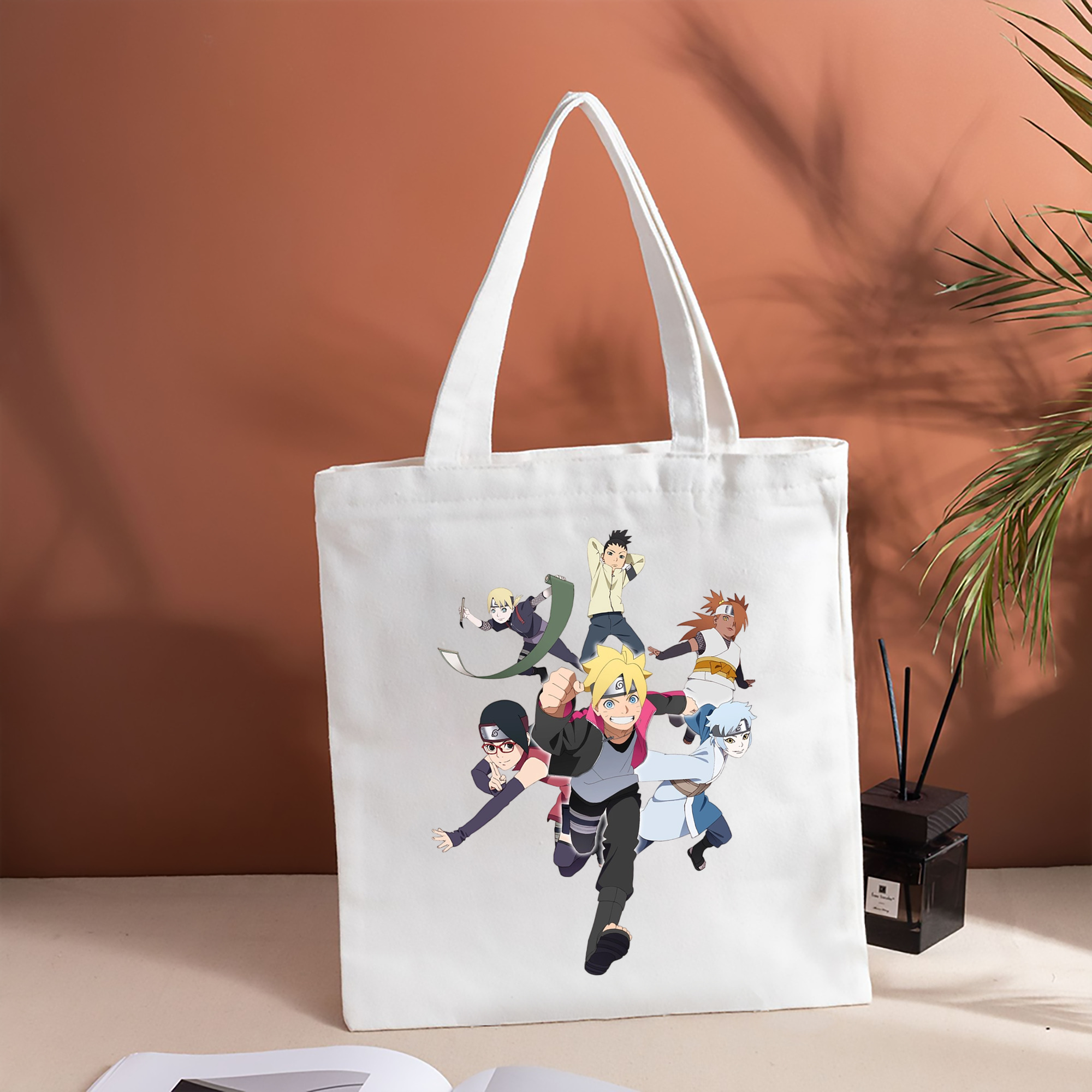 NARUTO -ナルト- うずまき ボルト Uzumaki Boruto 縦型キャンバス生地手提げバッグ　トートバッグ