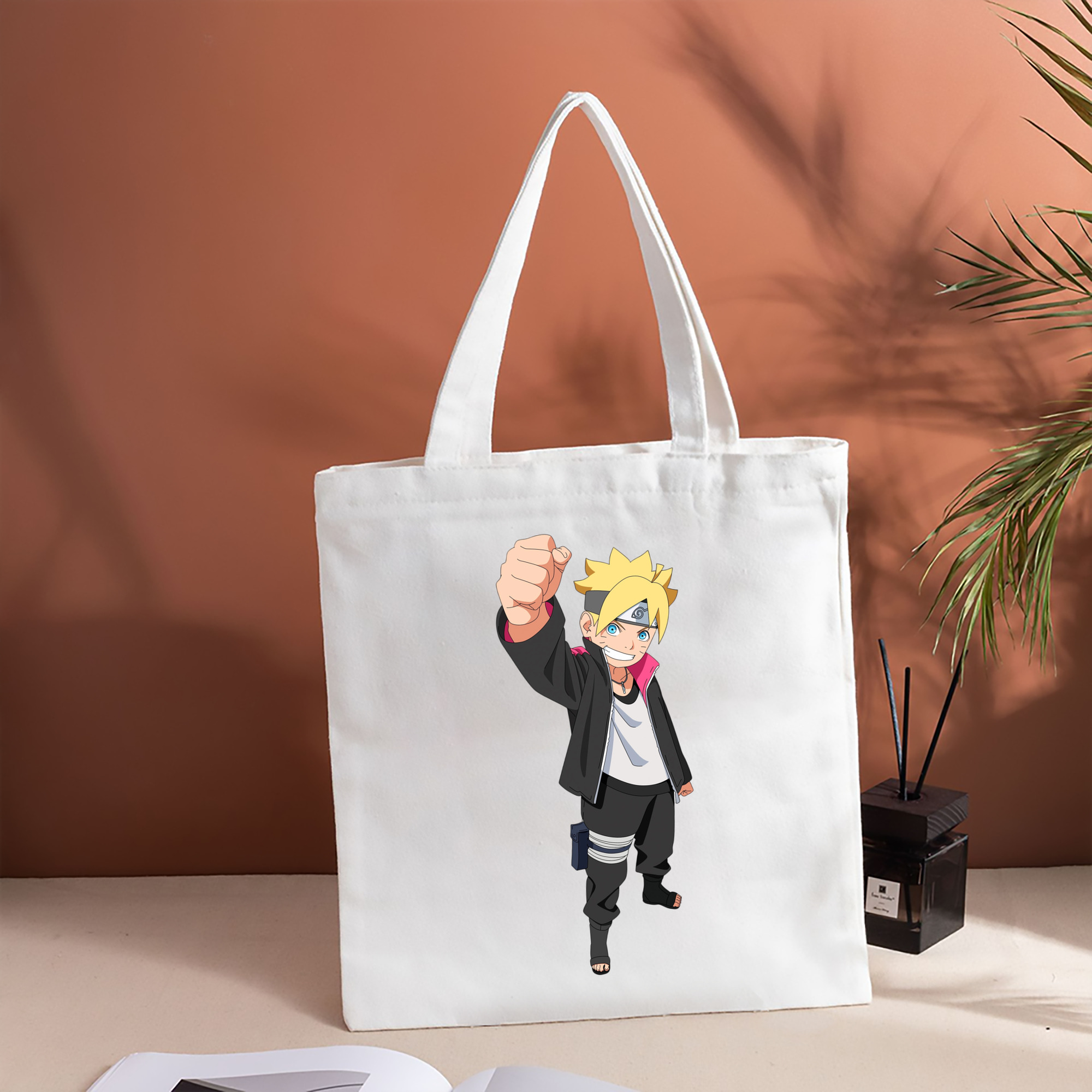 NARUTO -ナルト- うずまき ボルト Uzumaki Boruto 縦型キャンバス生地手提げバッグ　トートバッグ