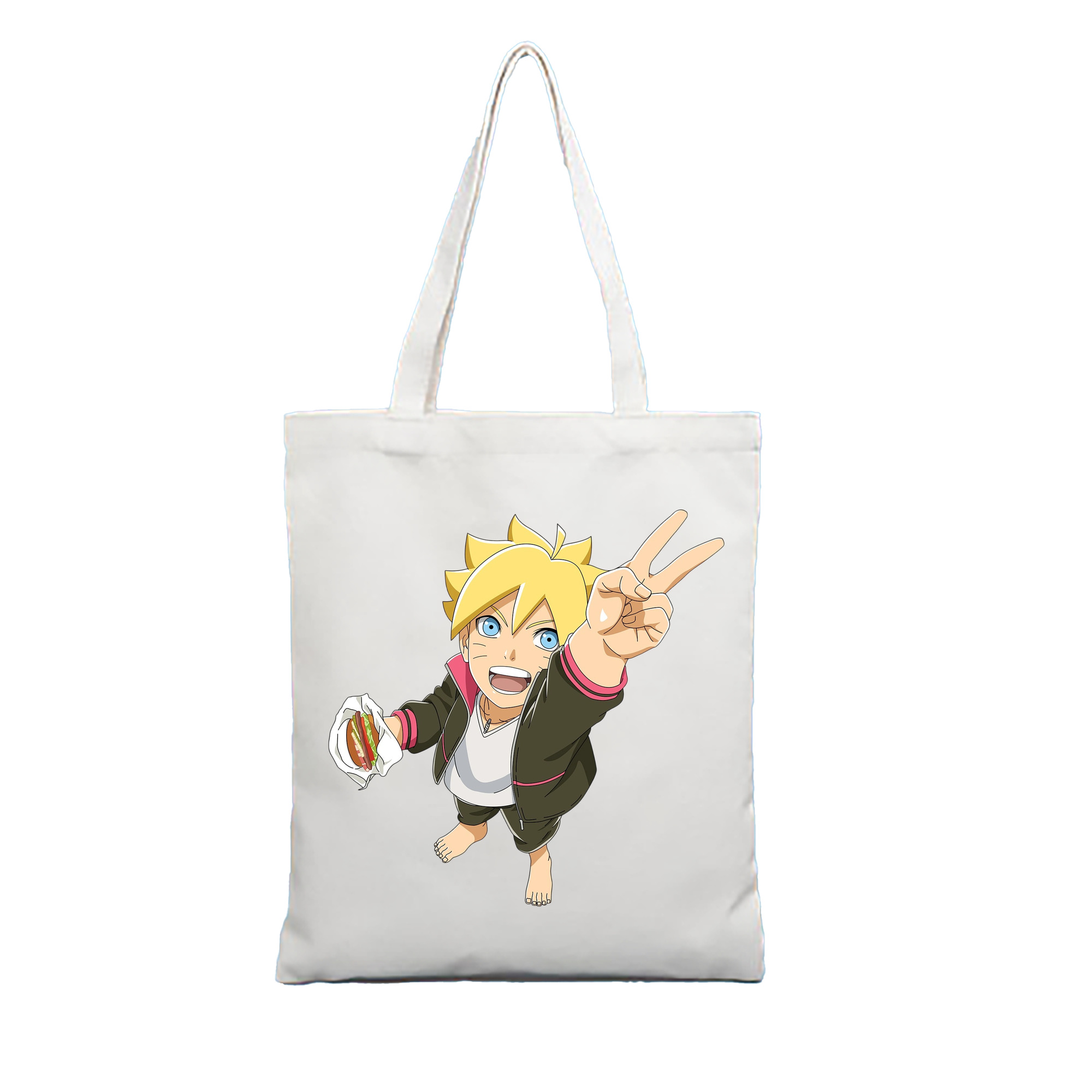 （画像用） NARUTO -ナルト- うずまき ボルト Uzumaki Boruto 縦型キャンバス生地手提げバッグ　トートバッグ